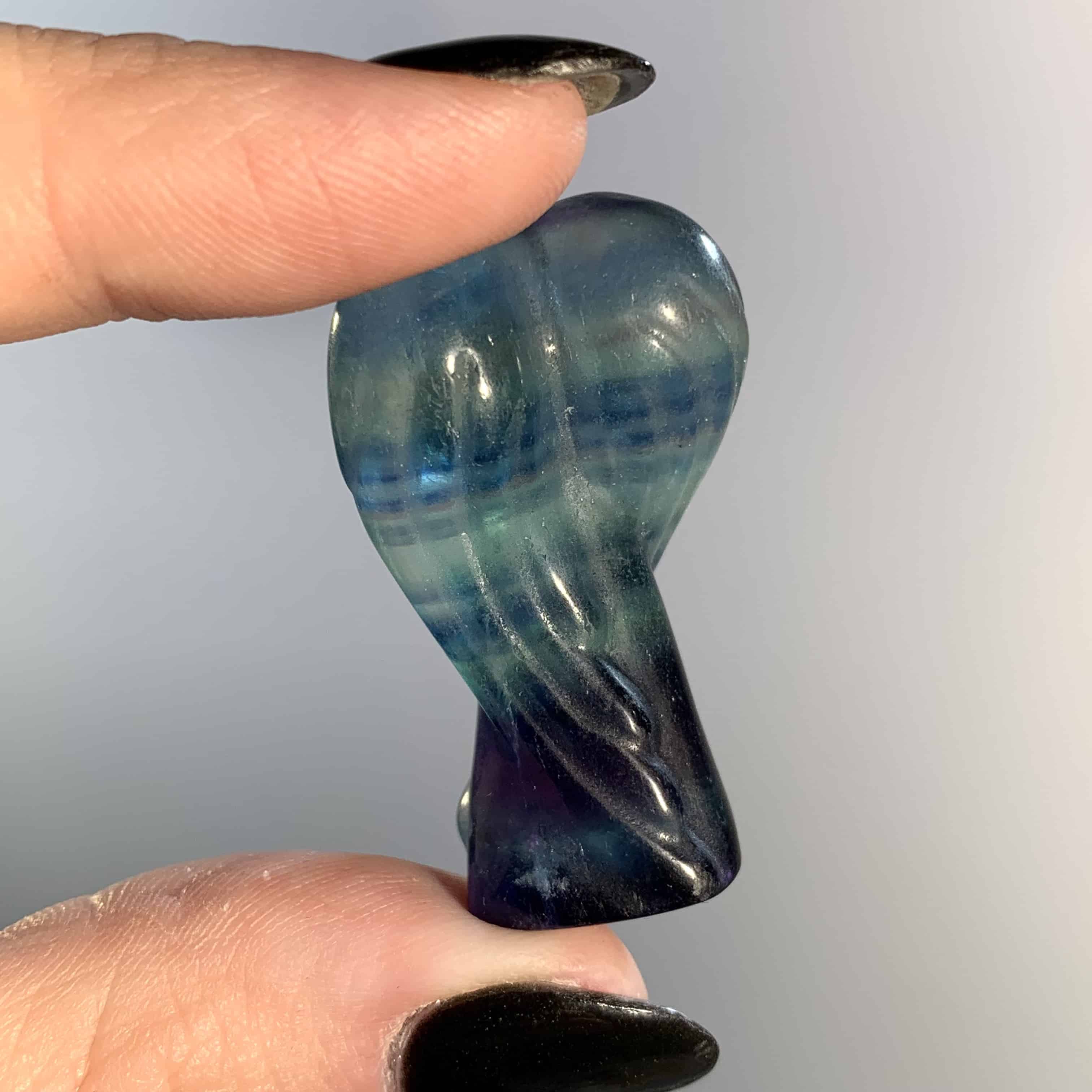 Fluorite (rainbow) blue and indigo small standing angel healing crystal - Image 2