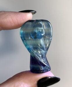 Fluorite (rainbow) blue and indigo small standing angel healing crystal