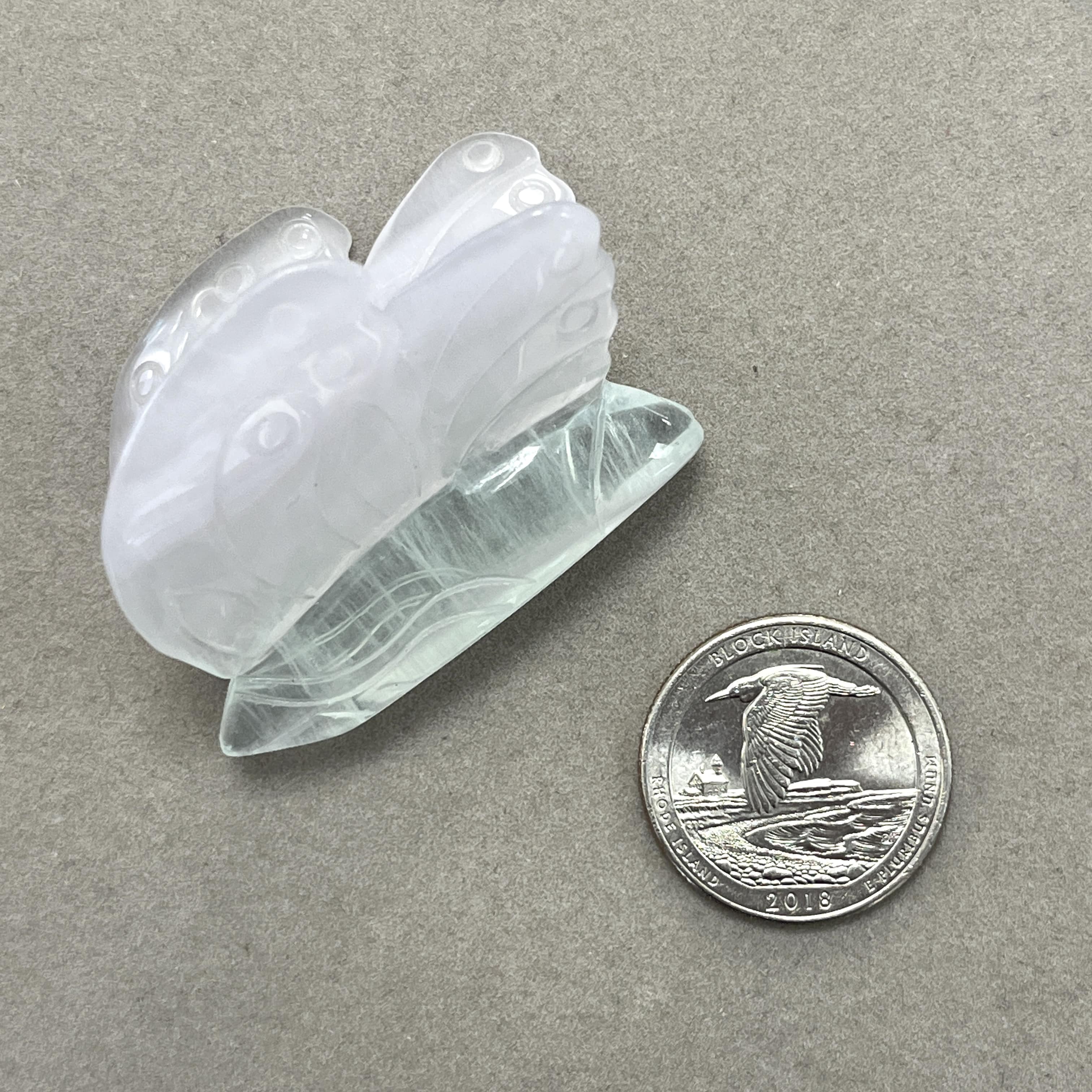 Fluorite (rainbow) standing butterfly carving healing crystal - Image 6