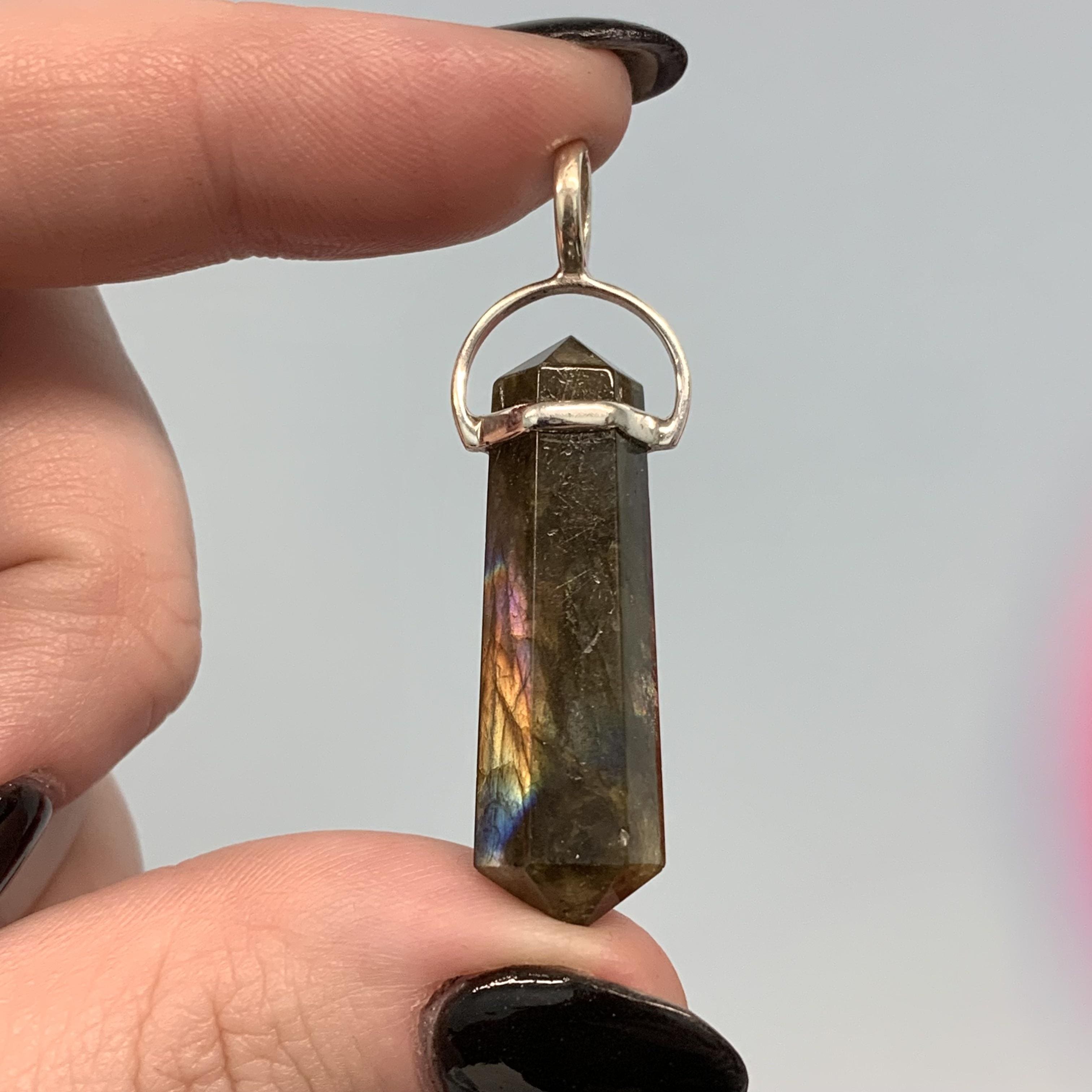 Labradorite rainbow flash DT pendant for necklace healing crystal