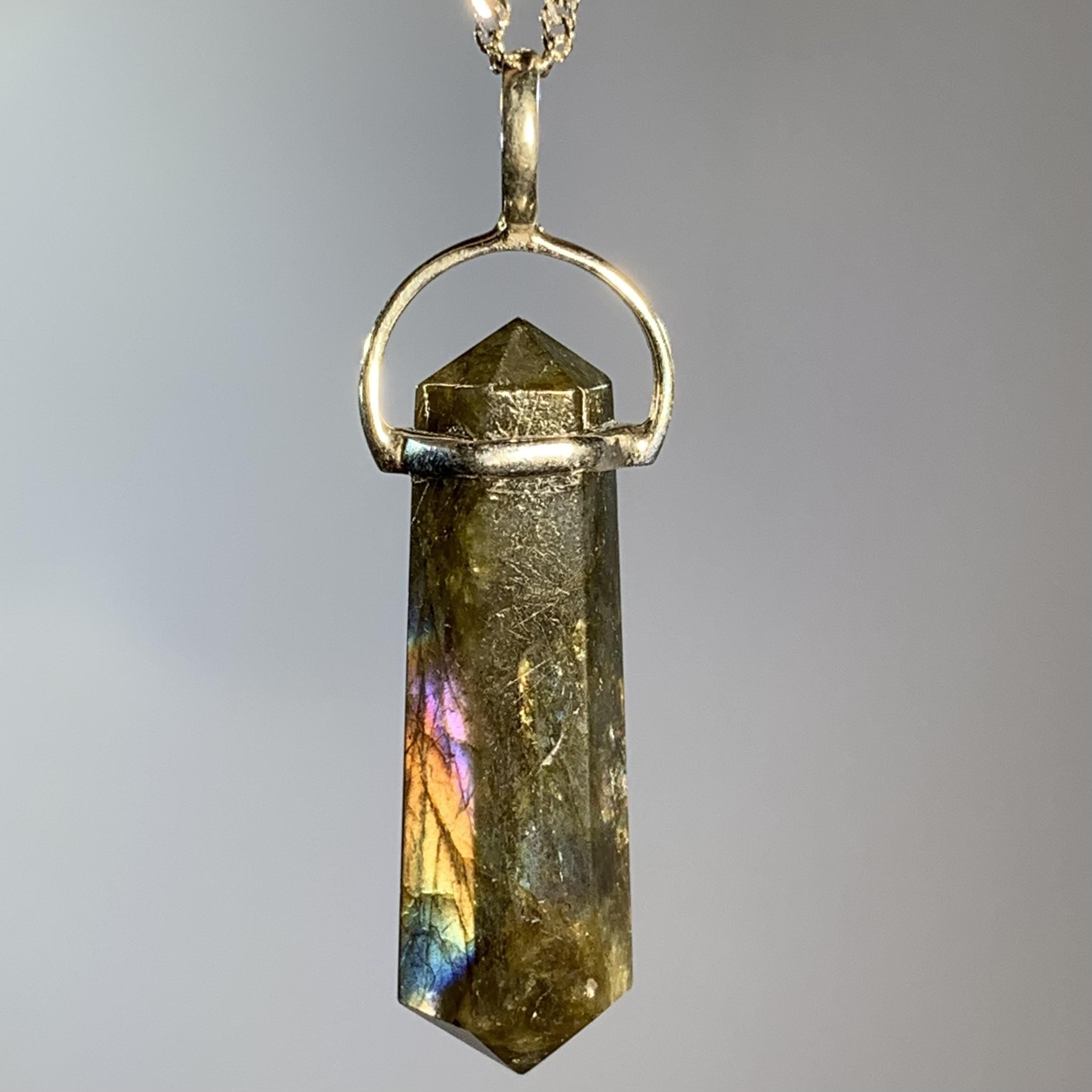 Labradorite rainbow flash DT pendant for necklace healing crystal - Image 3