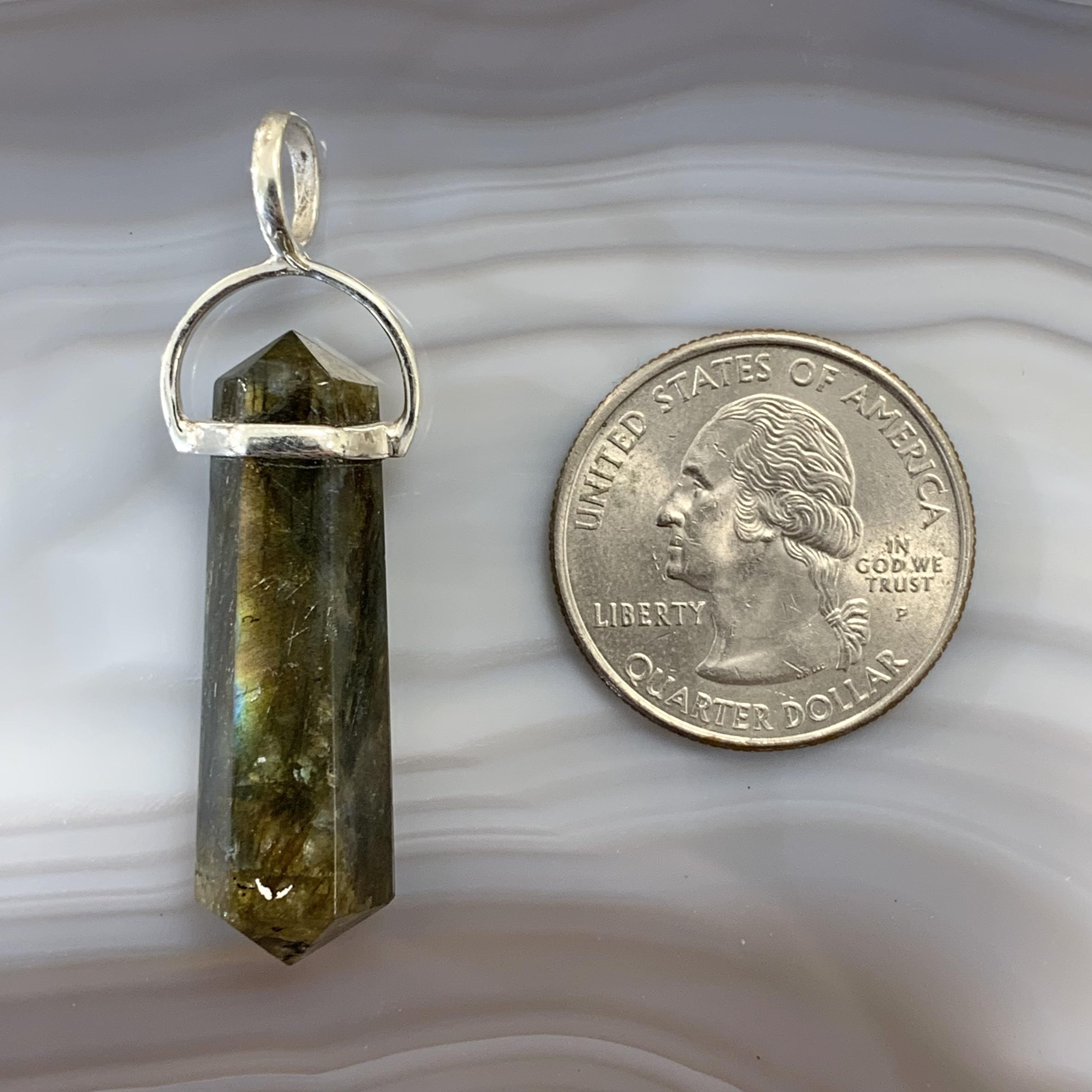 Labradorite rainbow flash DT pendant for necklace healing crystal - Image 4