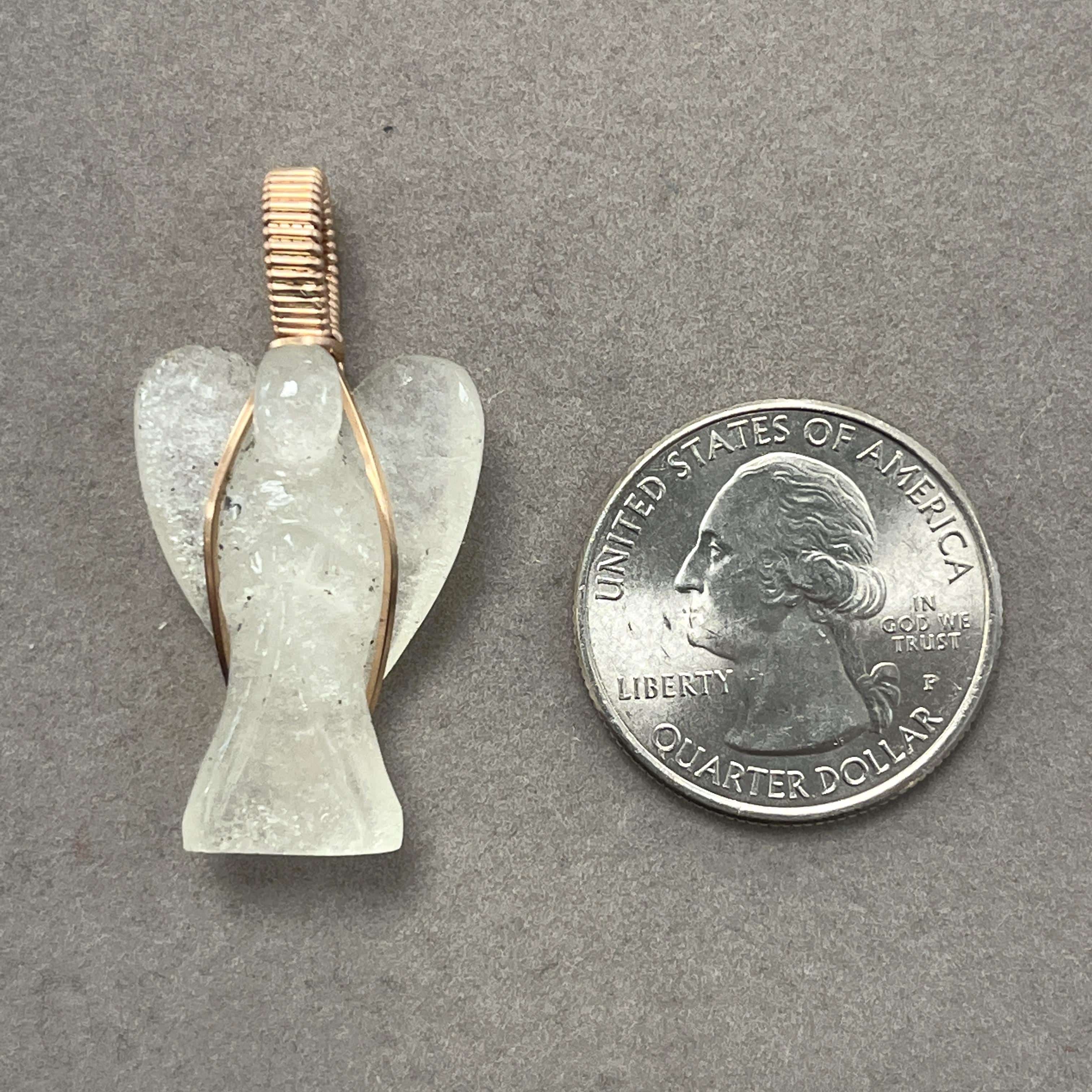 Libyan Desert Glass (LDG) wrapped Angel pendant for necklace healing crystal - Image 3