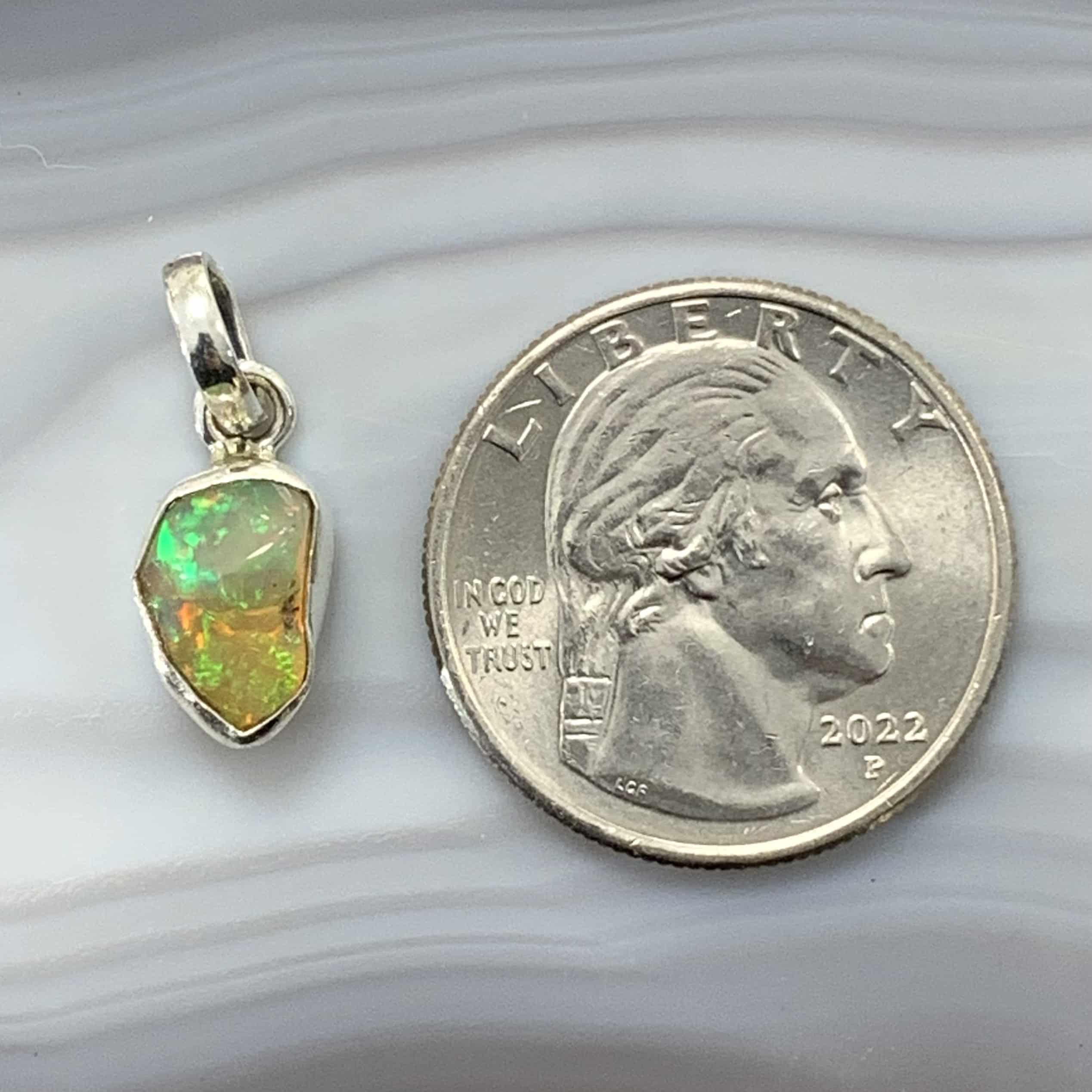 Opal (Ethiopian) bezel flash pendant for necklace healing crystal - Image 2