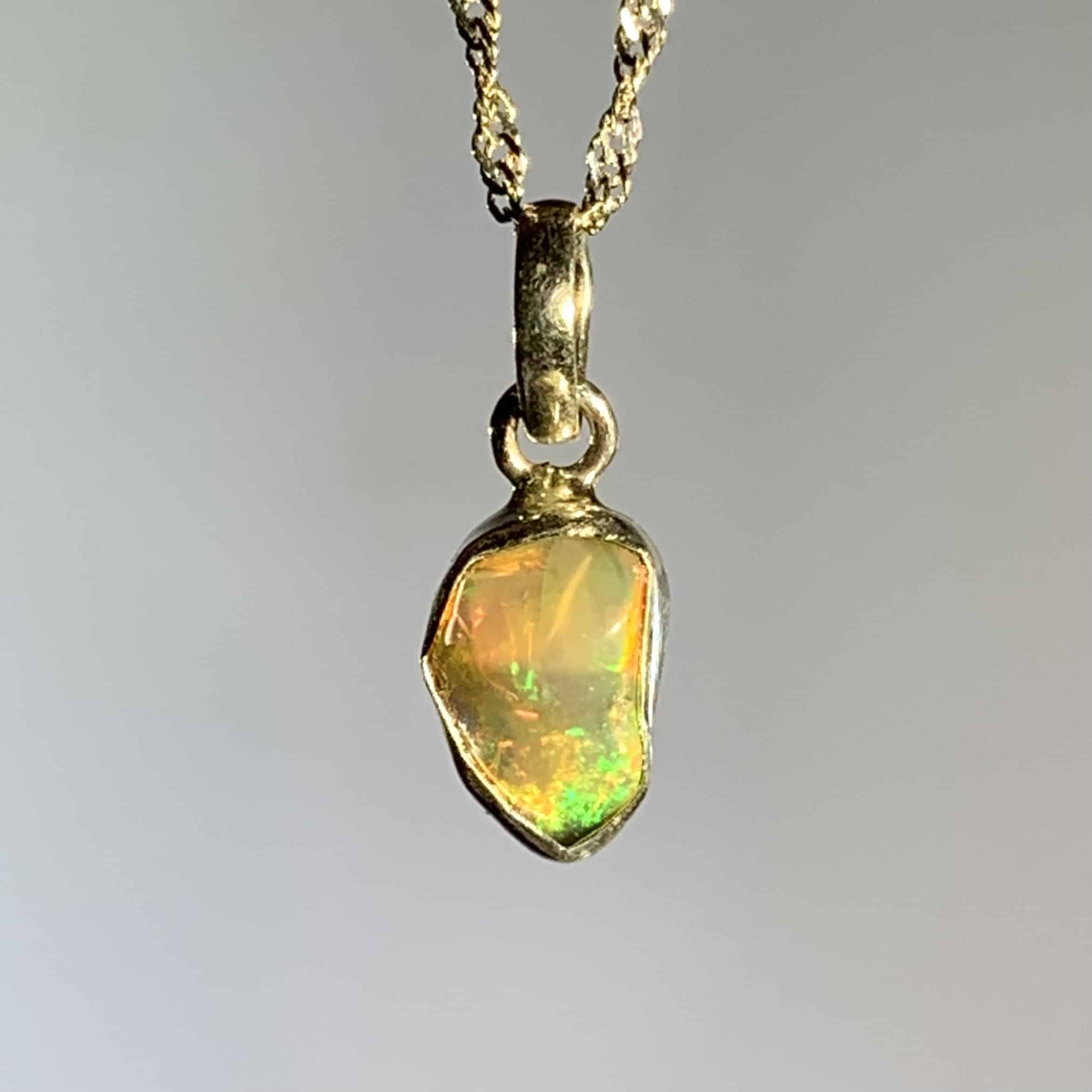 Opal (Ethiopian) bezel flash pendant for necklace healing crystal - Image 3