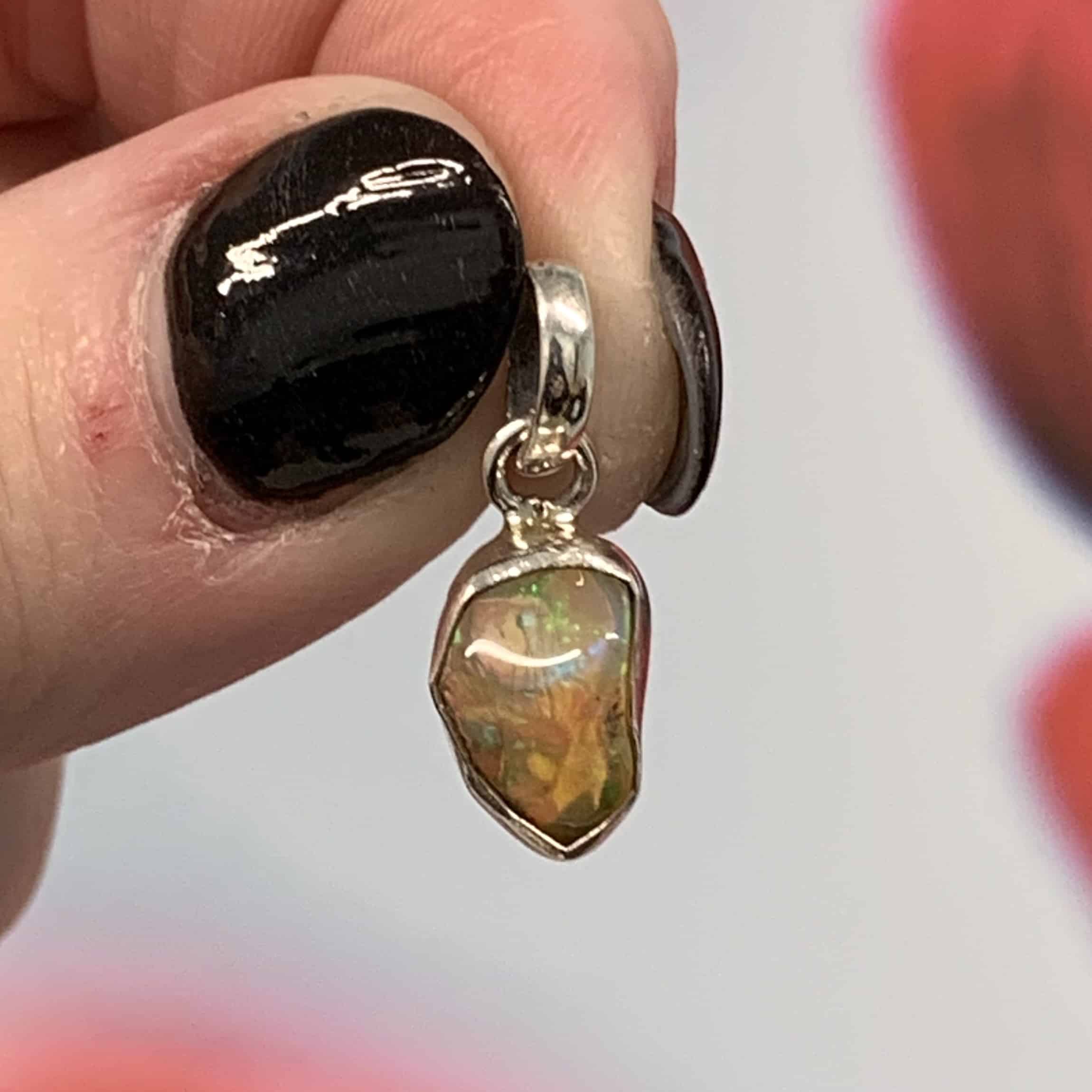Opal (Ethiopian) bezel flash pendant for necklace healing crystal - Image 6