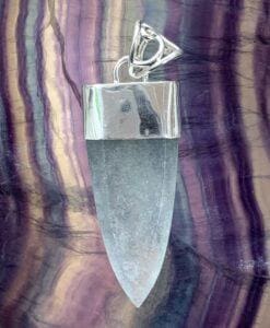 Quartz (faceted) blue Edenite Actinolite pendant healing crystal
