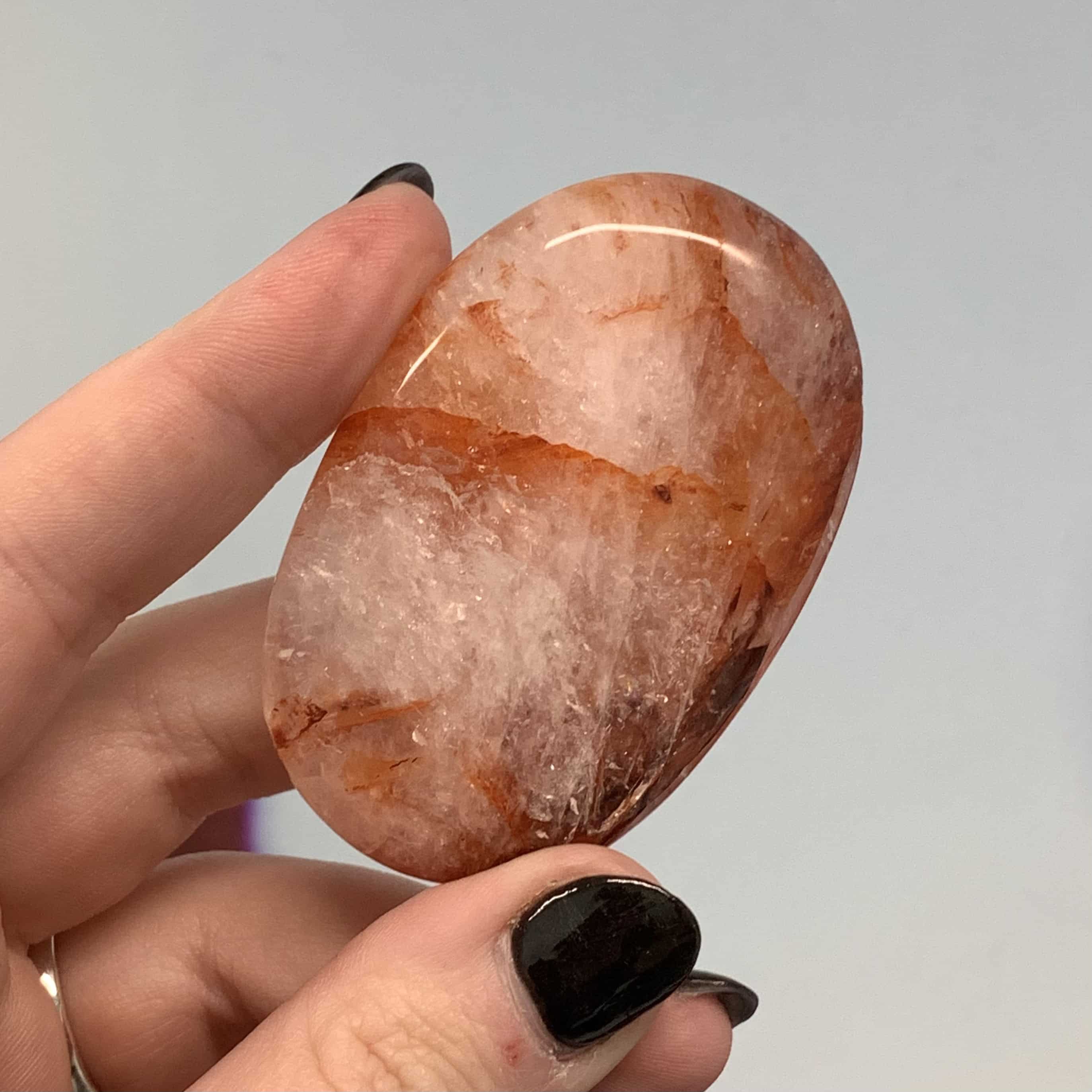 Quartz, Fire Quartz (hematoid) palm piece healing crystal - Image 3