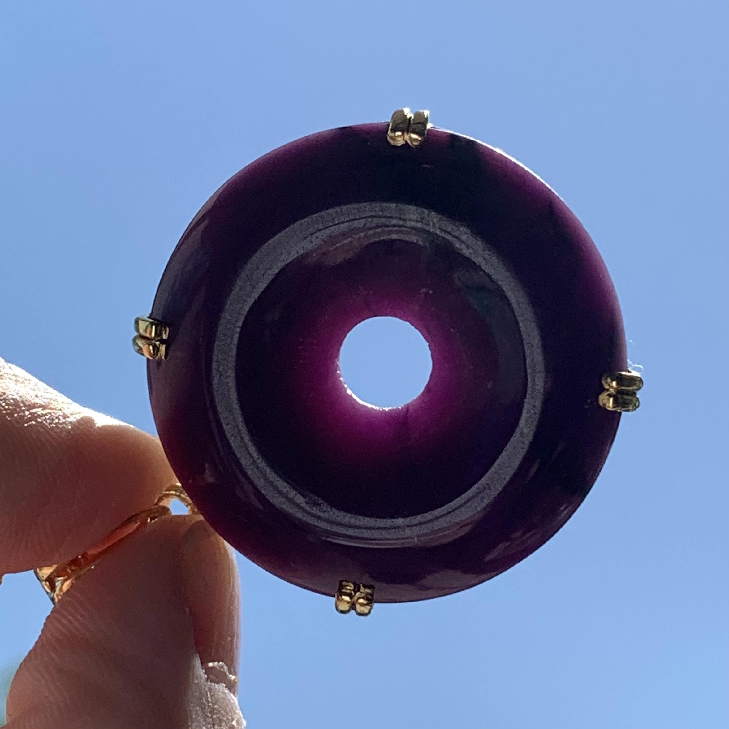 Sugilite (pendant for necklace) 14K GOLD gel pi disc #4 healing crystal - Image 4