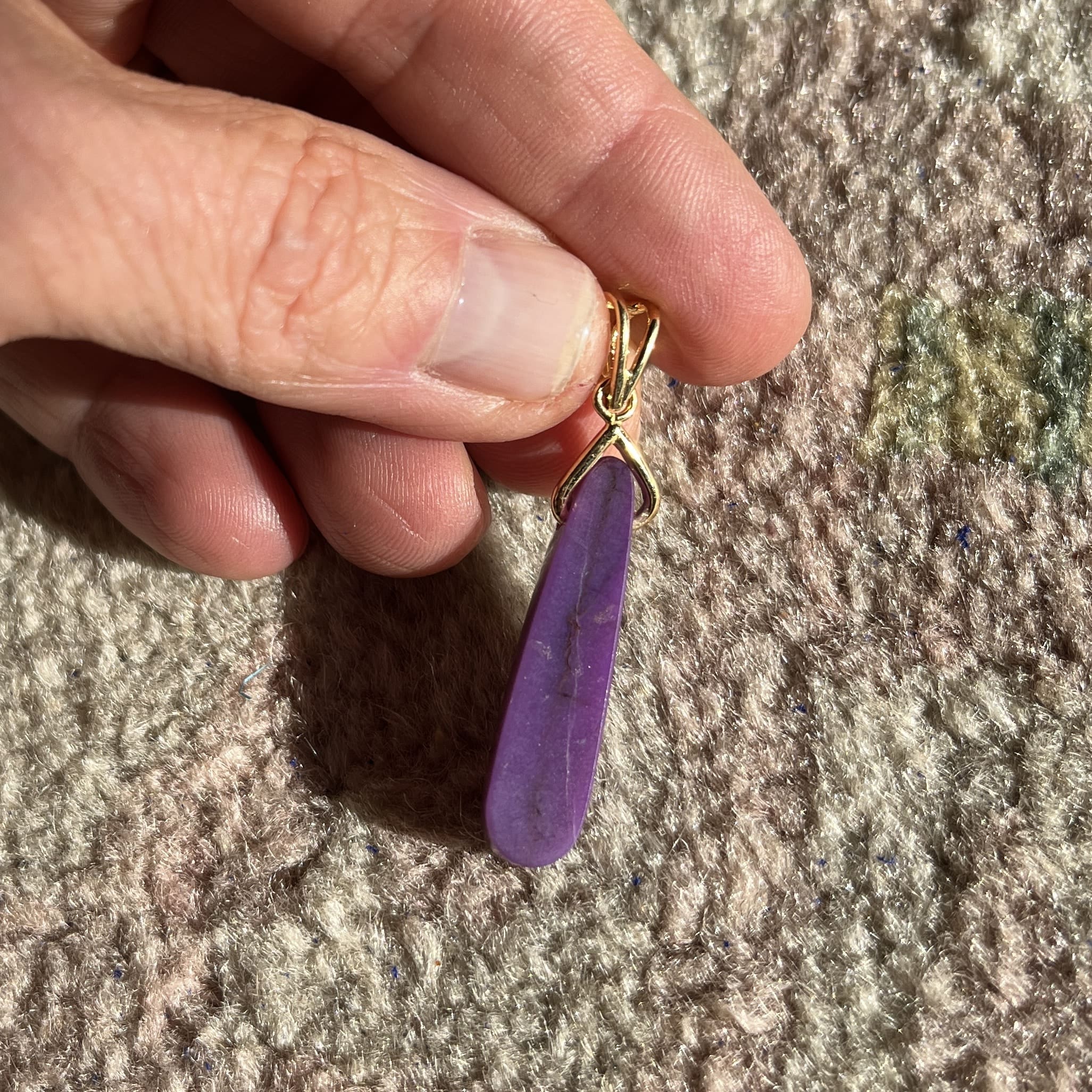 Sugilite (pendant for necklace) 14K GOLD purple gel drop healing crystal - Image 6