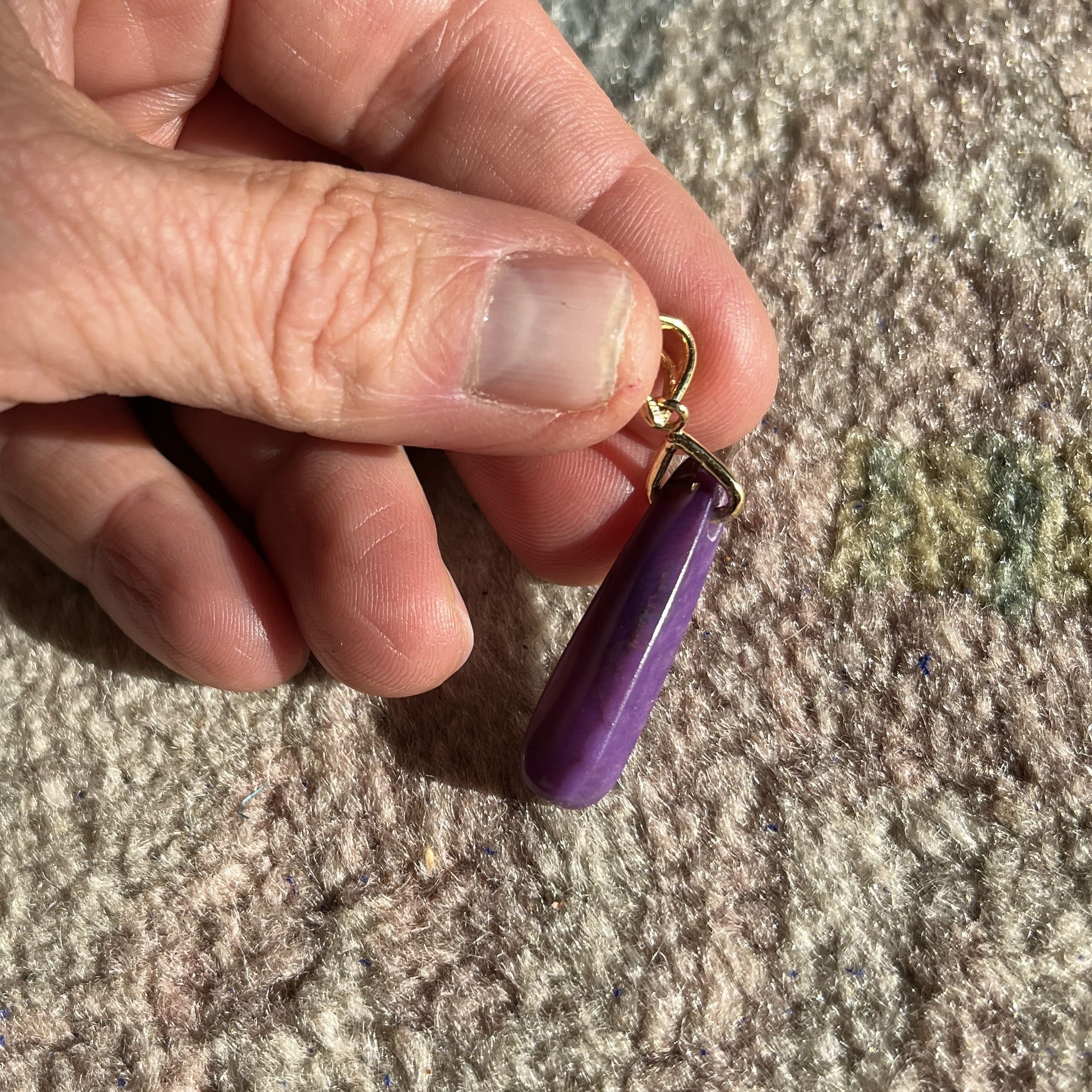 Sugilite (pendant for necklace) 14K GOLD purple gel drop healing crystal - Image 7