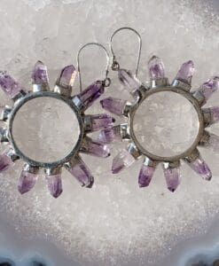 Amethyst (Vera Cruz) hoop earrings healing crystal