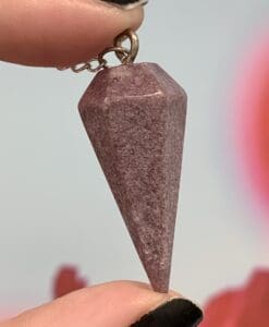 Lepidolite pendulum - soft pink - healing crystal