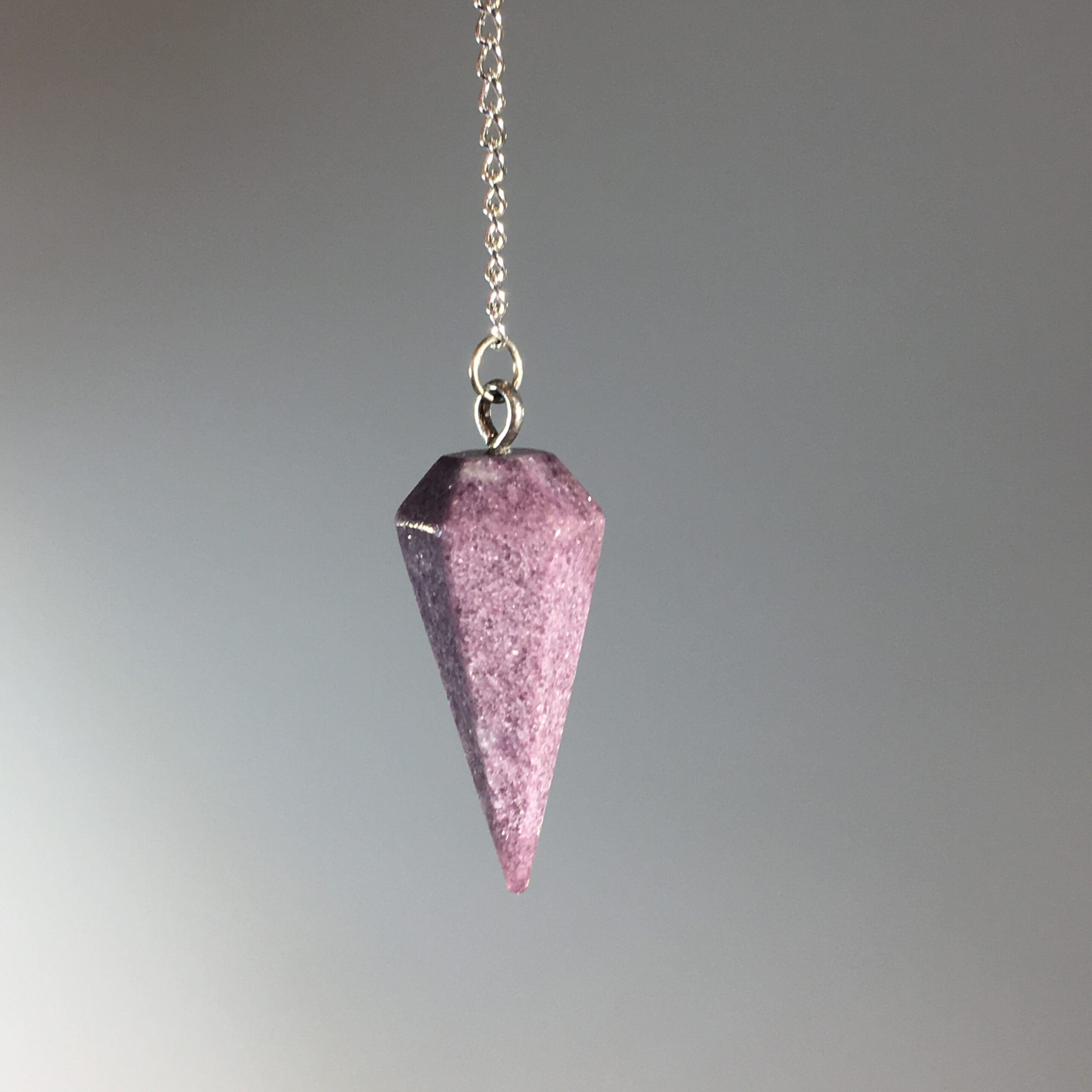 Lepidolite pendulum - soft pink - healing crystal - Image 3