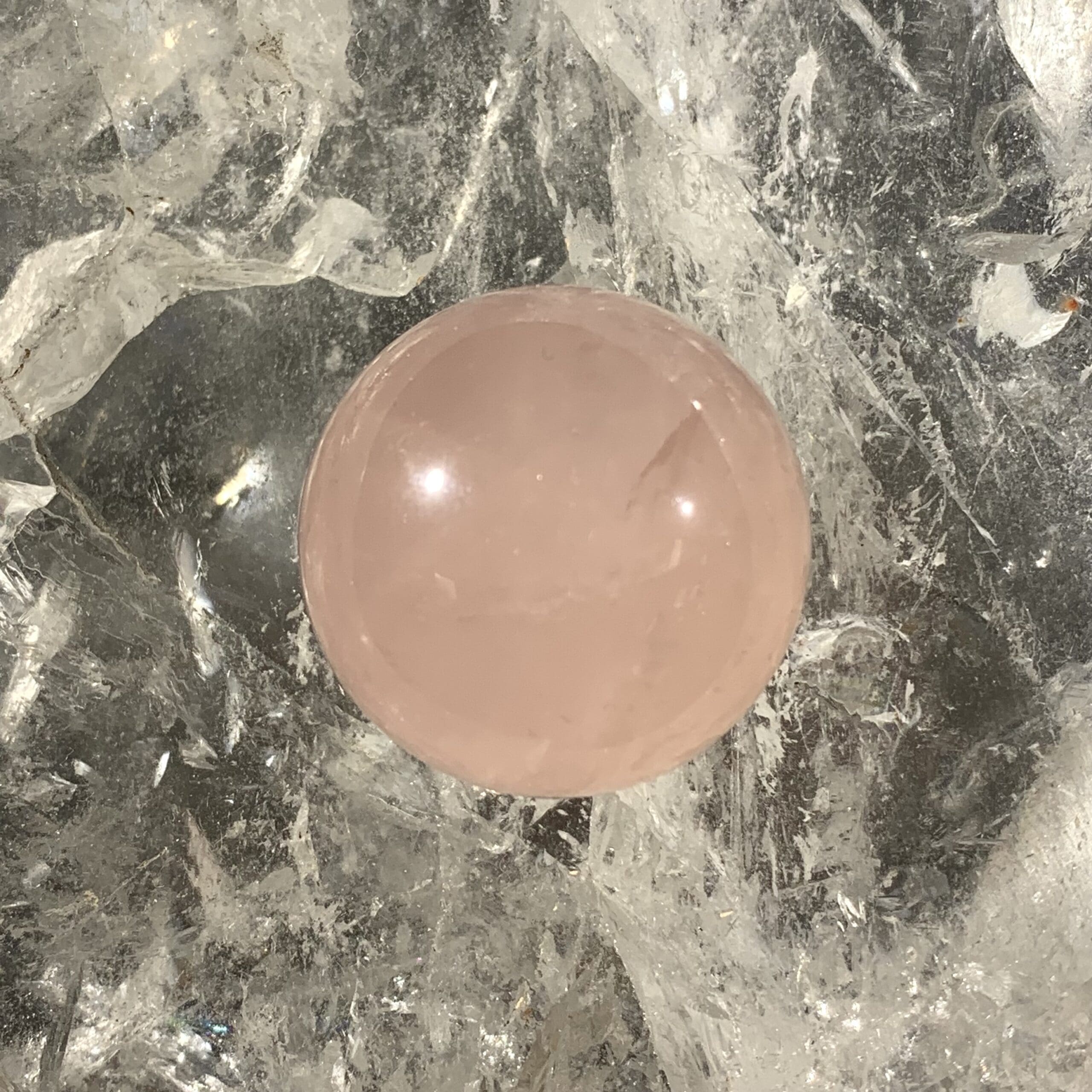 Rose Quartz sphere / ball w asteration / star - healing crystal - Image 2
