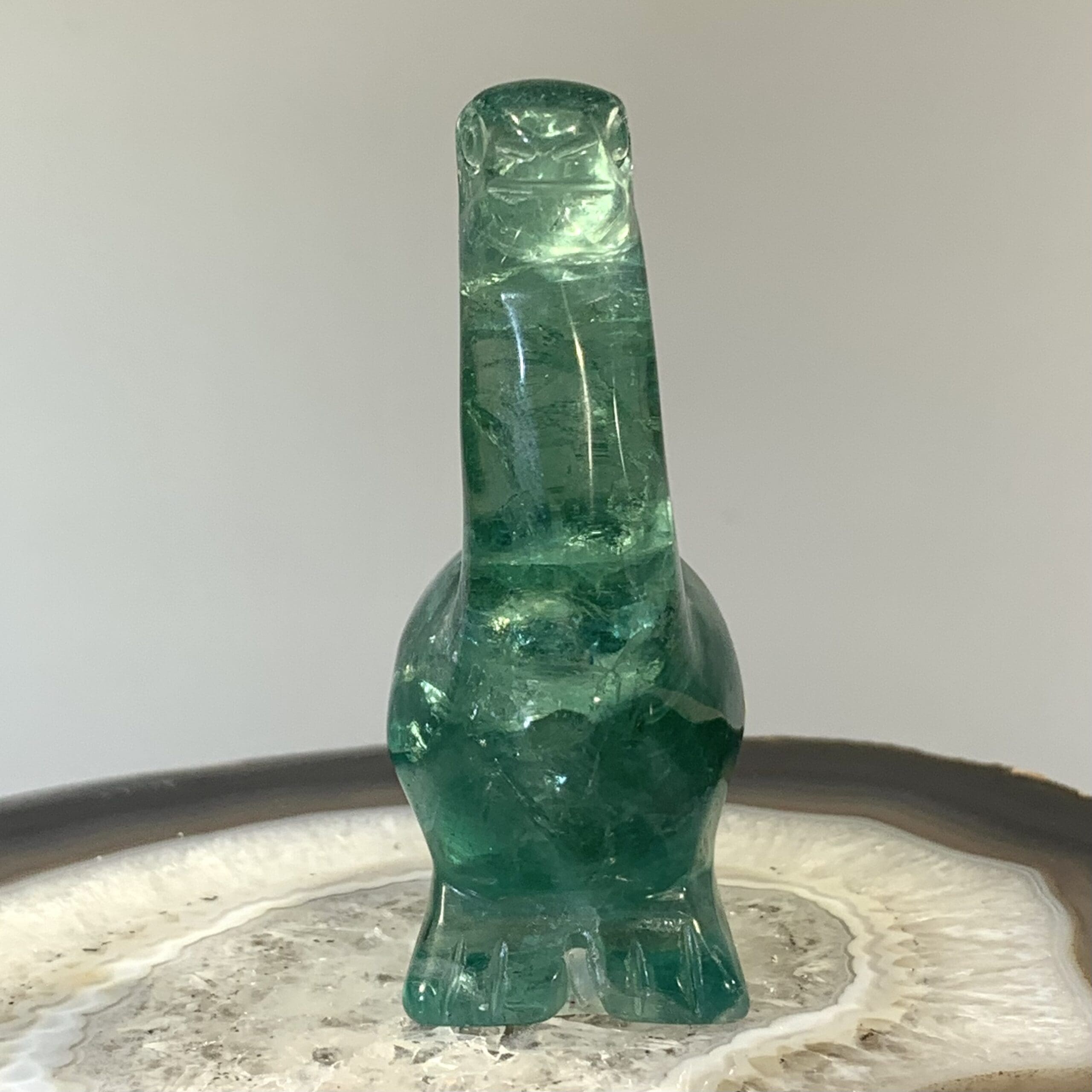Fluorite (animal carving) standing brontosaurus dinosaur, healing crystal - Image 5