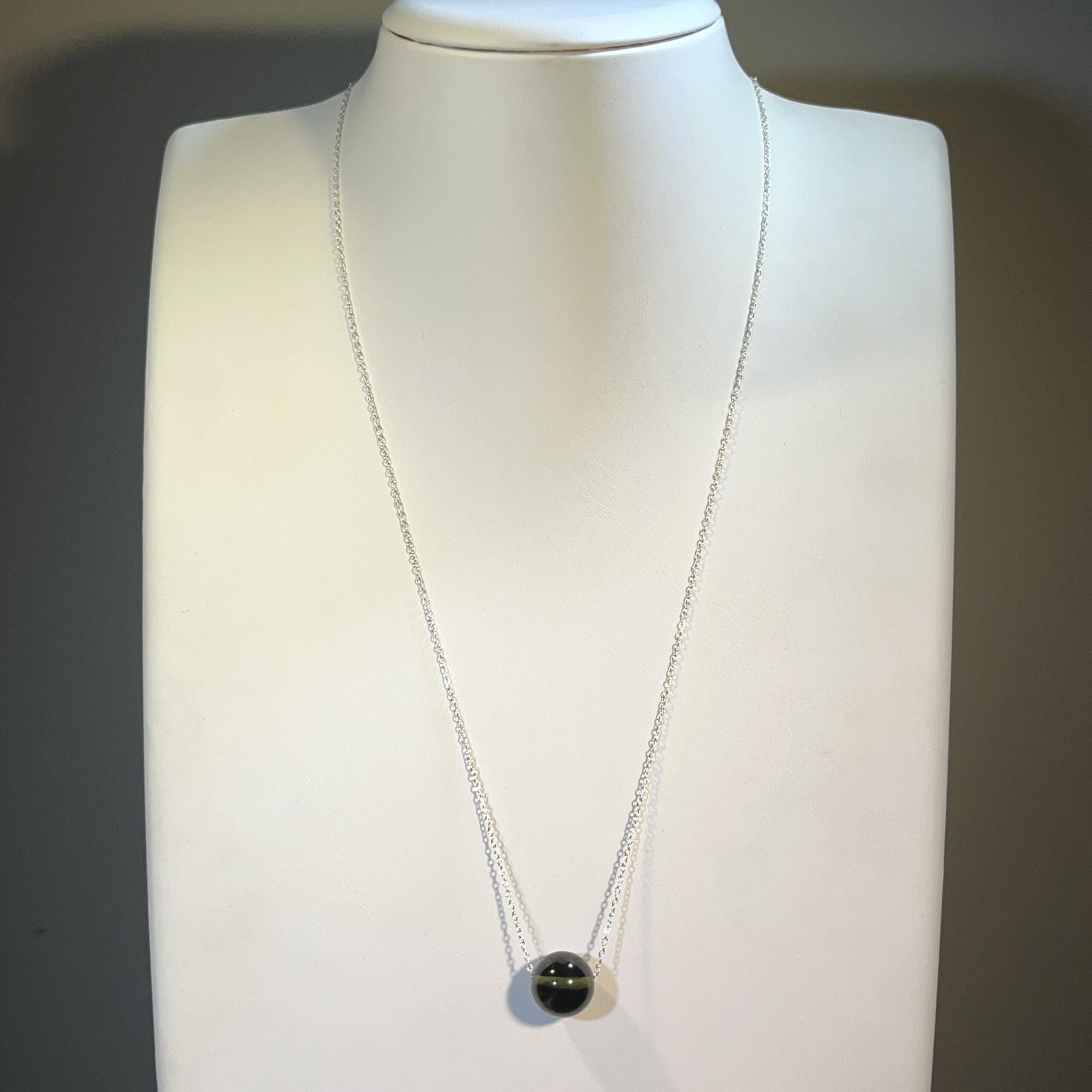 Moldavite (bead J) necklace w/ Quartz (3.8g), healing crystal - Image 2