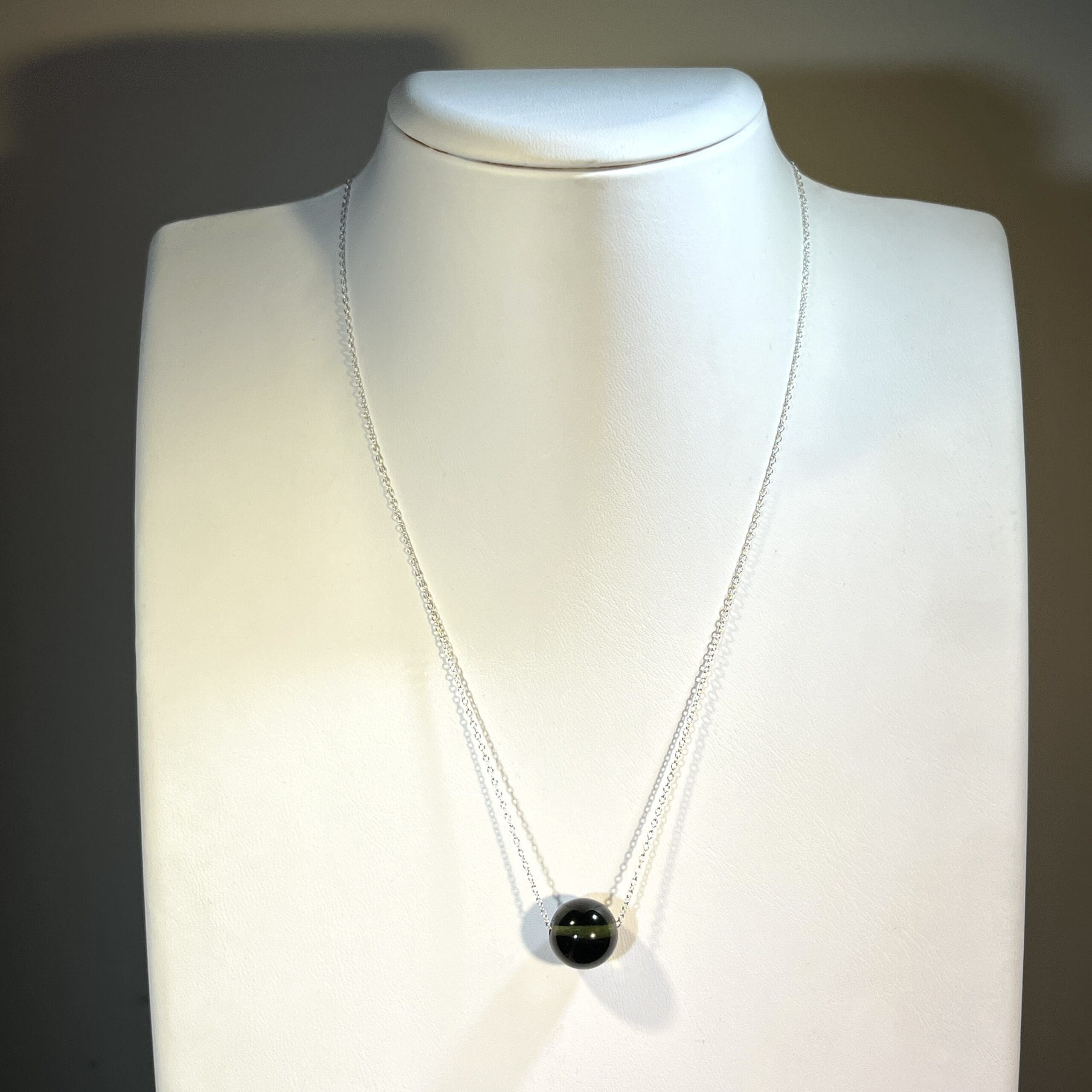 Moldavite (bead J) necklace w/ Quartz (3.8g), healing crystal - Image 3