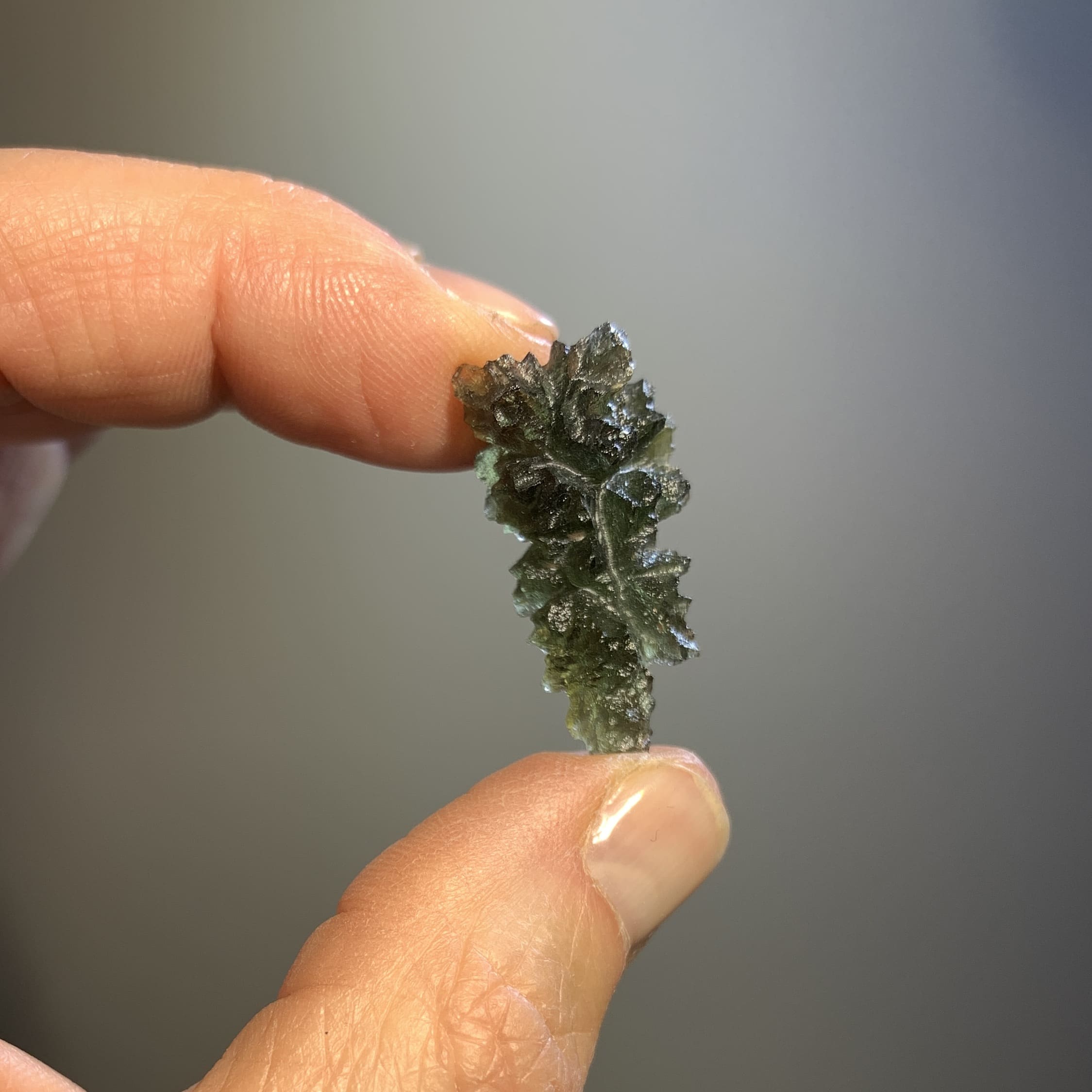Moldavite (rough) Besednice (3.68g) 3-way standing healing crystal - Image 2