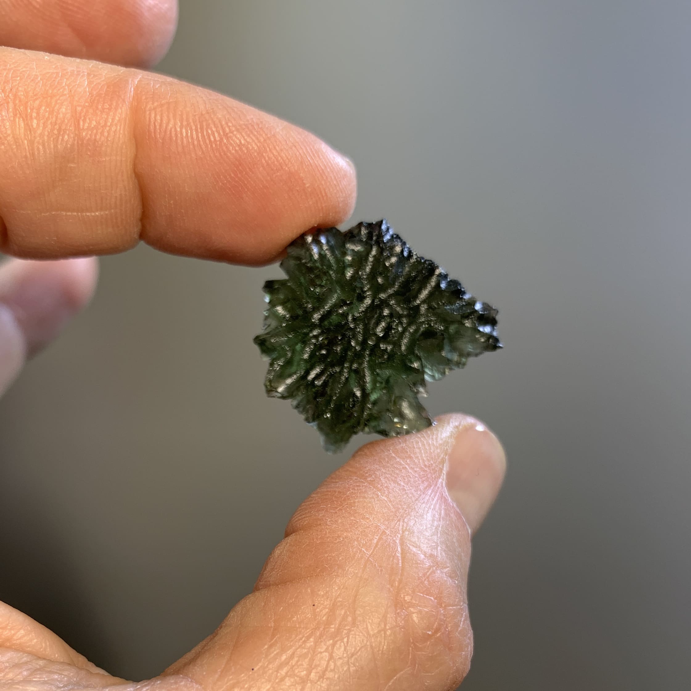 Moldavite (rough) Besednice (4.77g) 'hedgehog cloud' healing crystal - Image 2