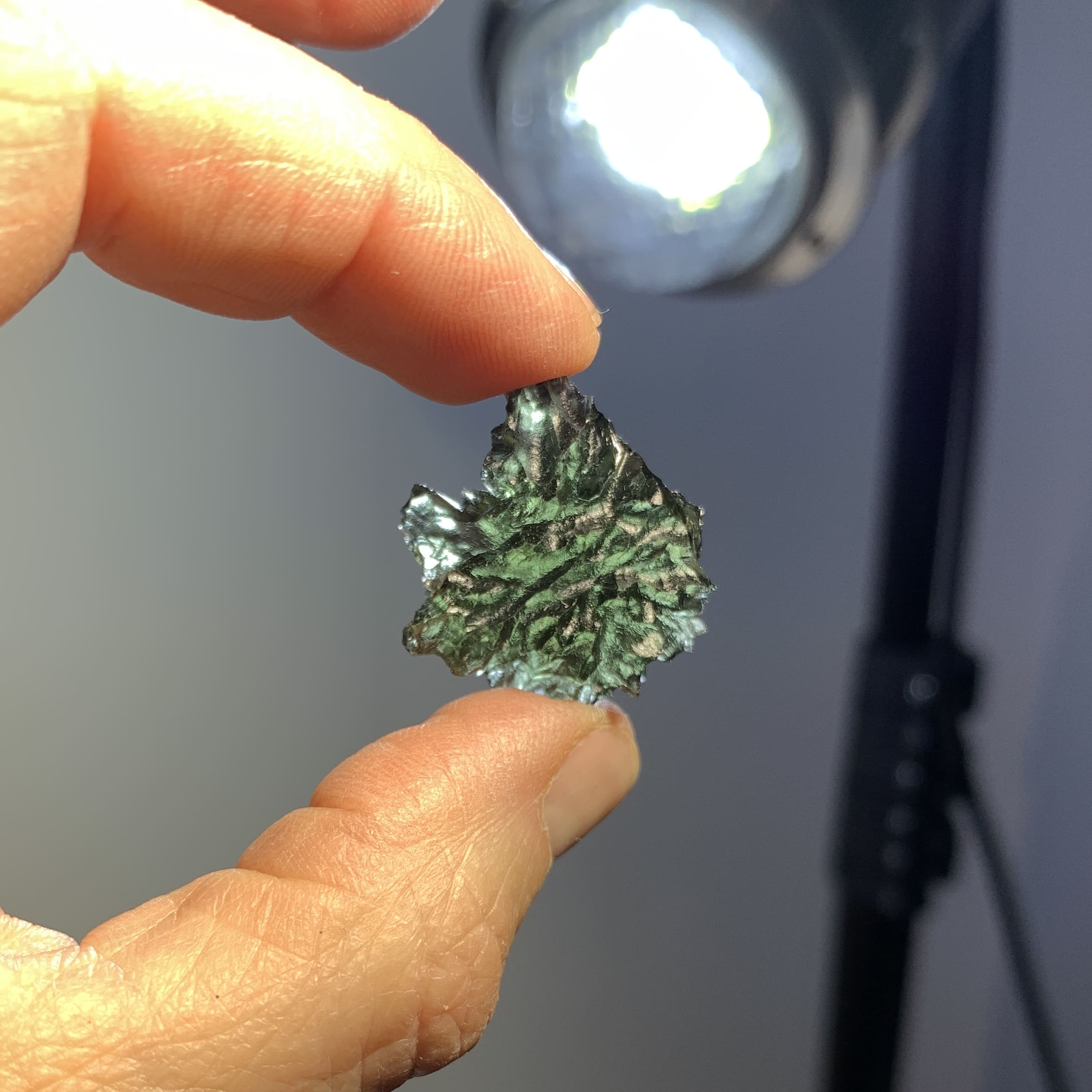 Moldavite (rough) Besednice (4.77g) 'hedgehog cloud' healing crystal