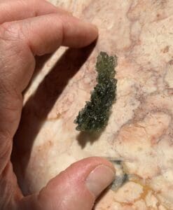 Moldavite (rough) Besednice 'caterpillar' curvy drop (4.3gr) healing crystal