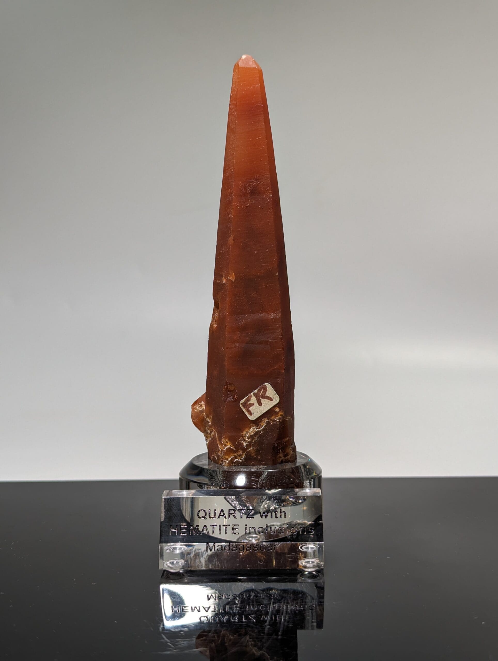 Quartz (hematoid) red laser museum piece (tessin habit) healing crystal