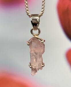 Rose Quartz natural double terminated floater pendant healing crystal