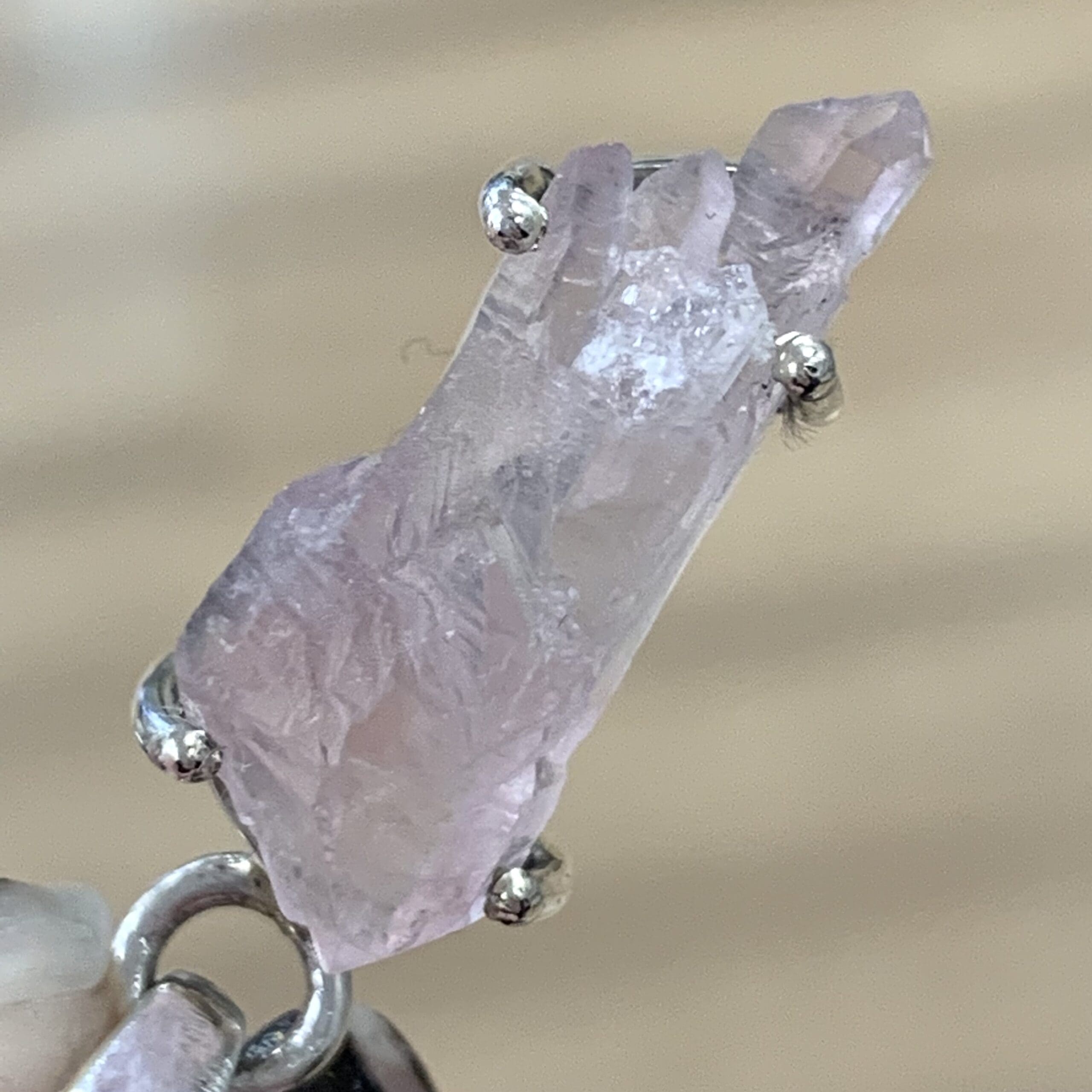 Rose Quartz natural double terminated floater pendant healing crystal - Image 4