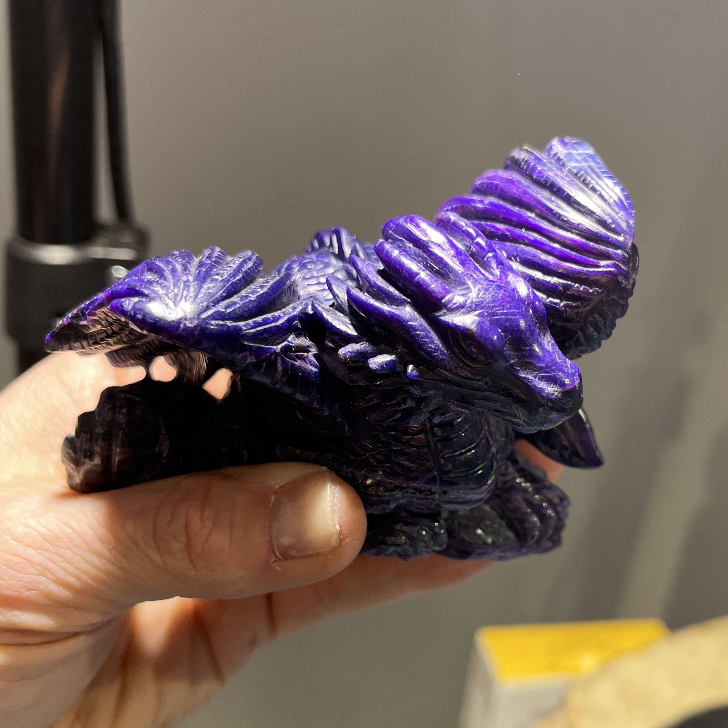 Sugilite (carving) Thai-carved Dragon (some gel) healing crystal - Image 5