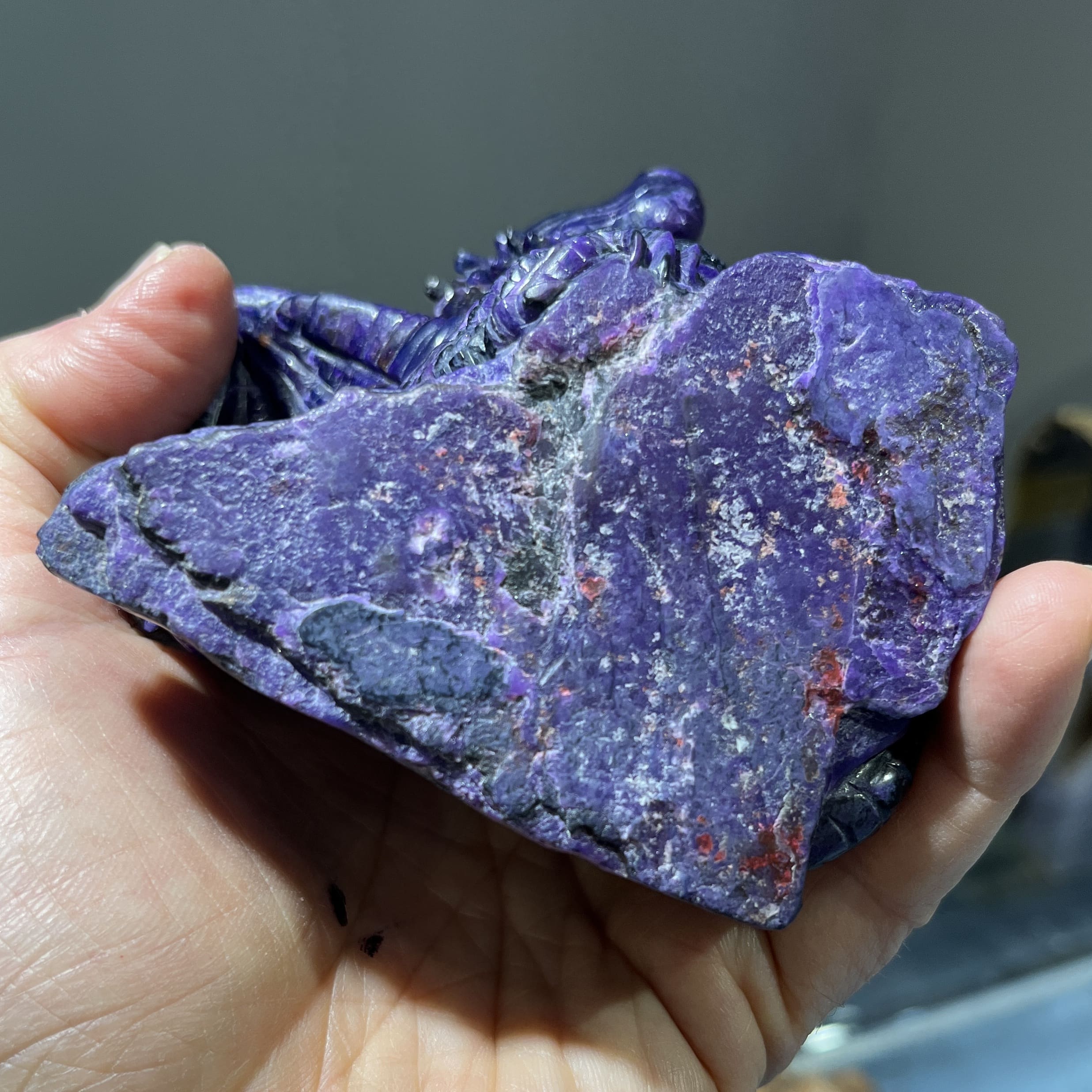 Sugilite (carving) Thai-carved Dragon (some gel) healing crystal - Image 6