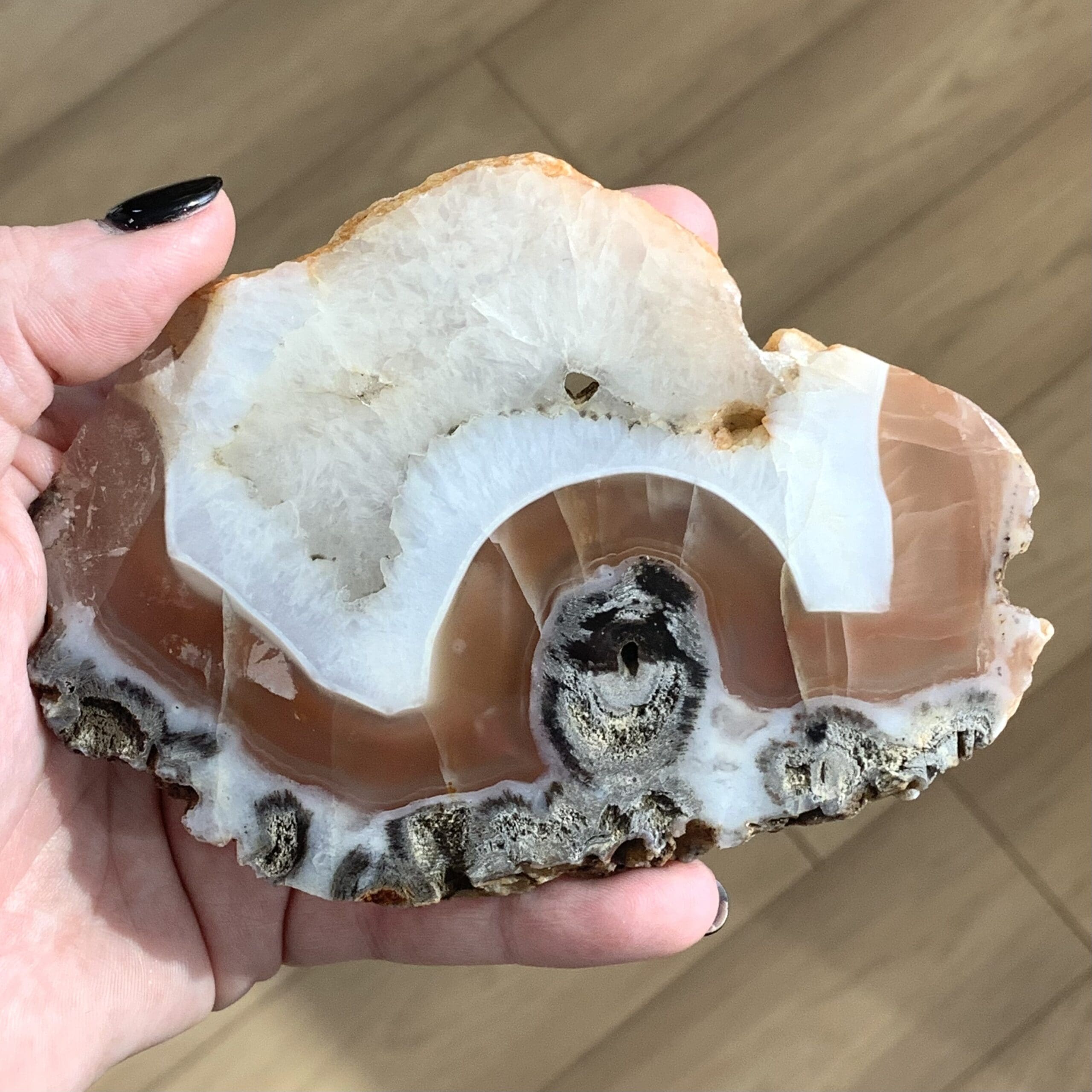 Agate (pink & white) ancient Australian Pilbara slab healing crystal - Image 3