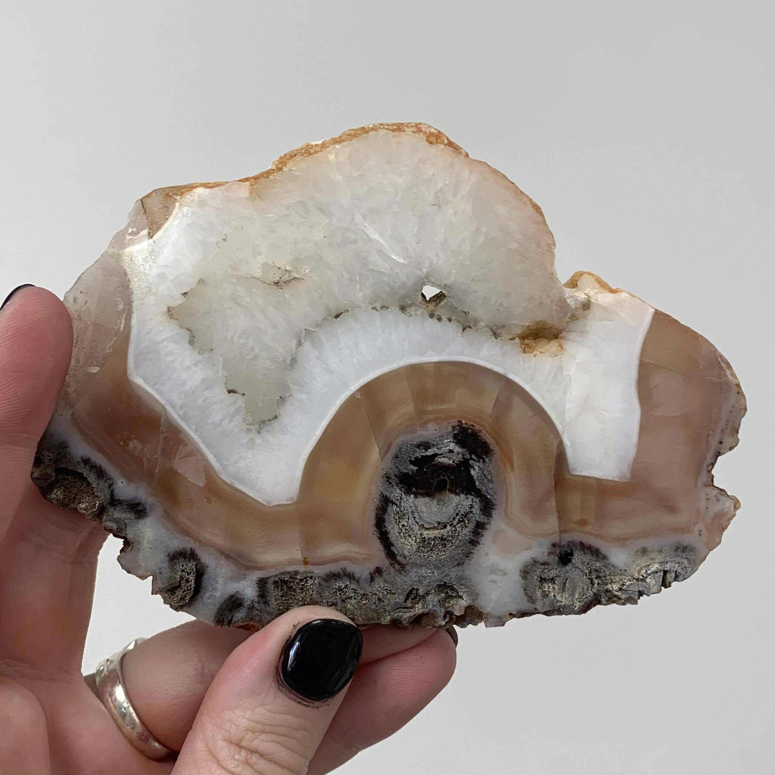 Agate (pink & white) ancient Australian Pilbara slab healing crystal - Image 2