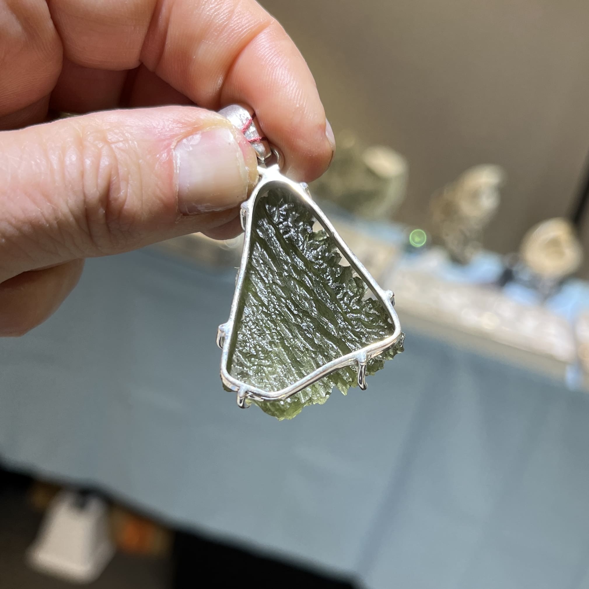 Moldavite pendant (rough) Besednice for necklace (7.0gr) healing crystal - Image 6