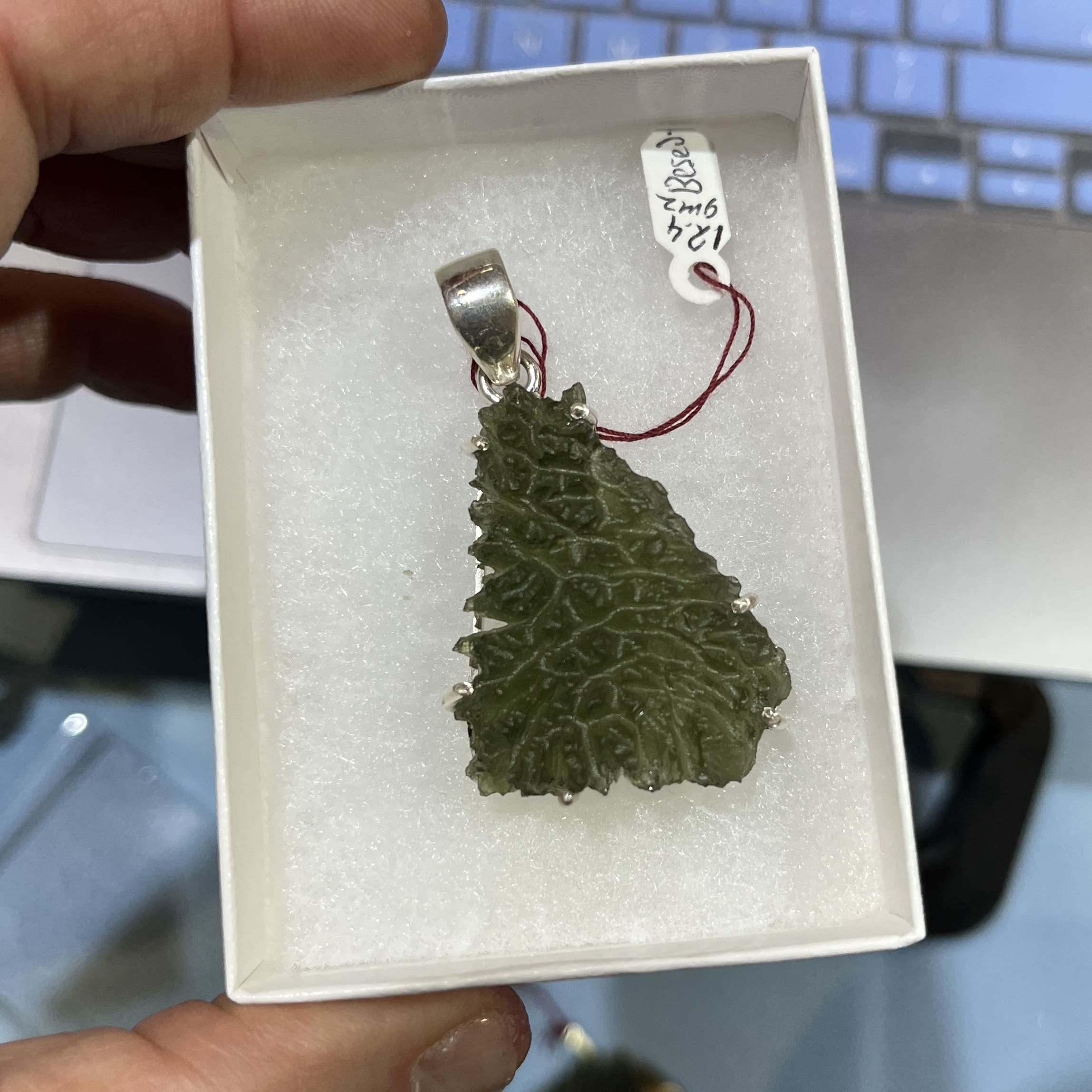 Moldavite pendant (rough) Besednice for necklace (7.0gr) healing crystal