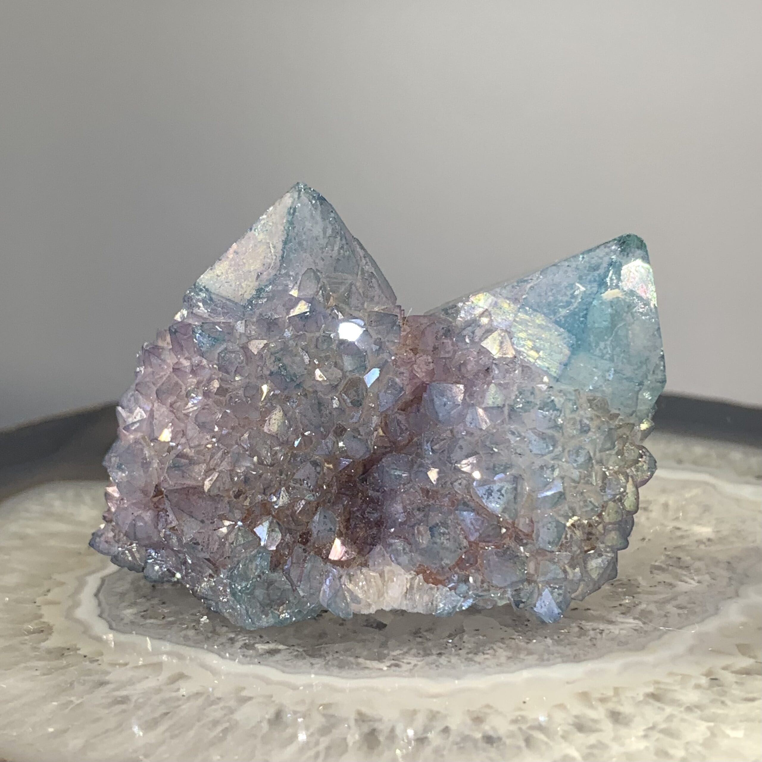 Quartz (Angel Aura) cactus twin pair of generators healing crystal - Image 2