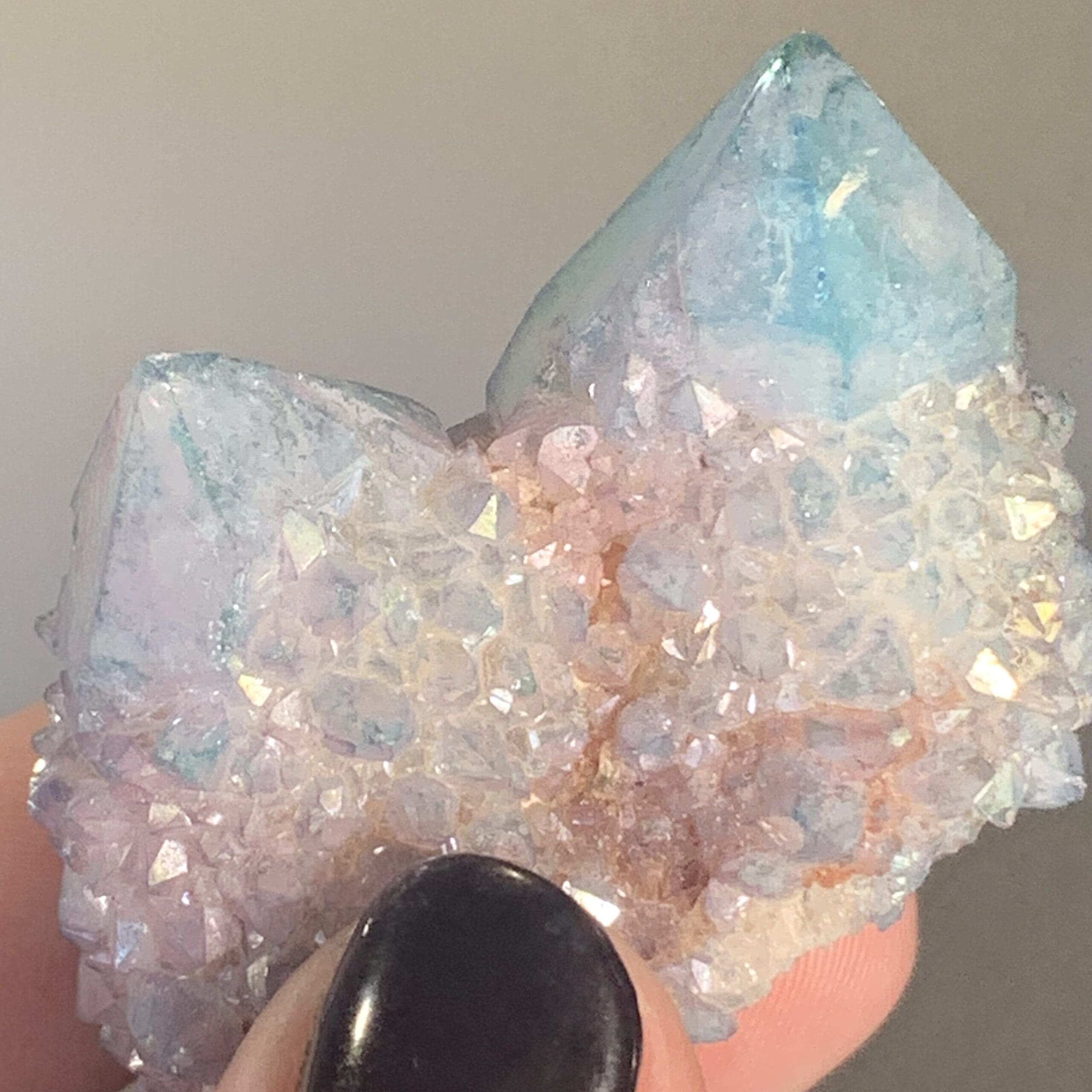 Quartz (Angel Aura) cactus twin pair of generators healing crystal - Image 4