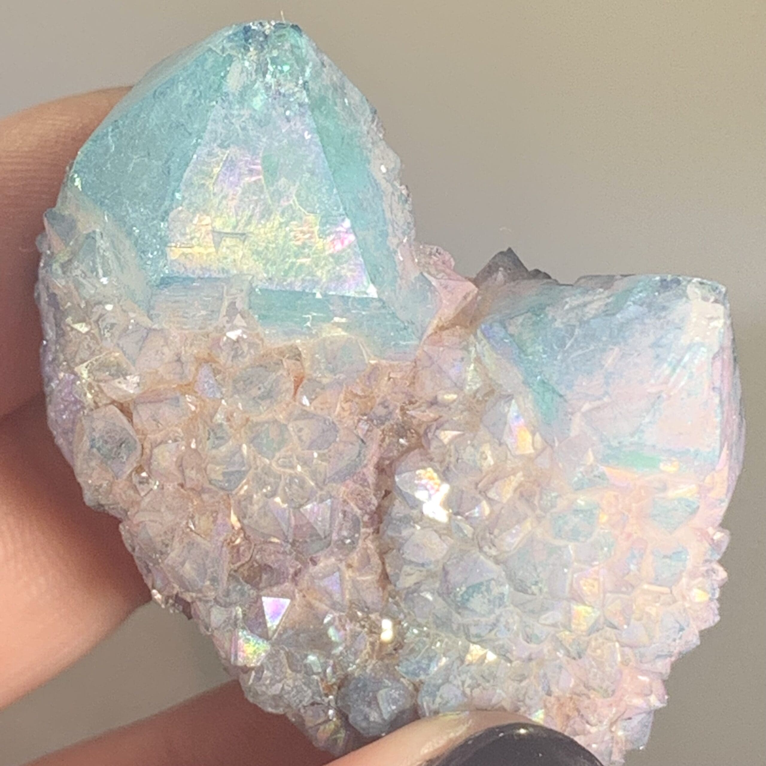 Quartz (Angel Aura) cactus twin pair of generators healing crystal - Image 5