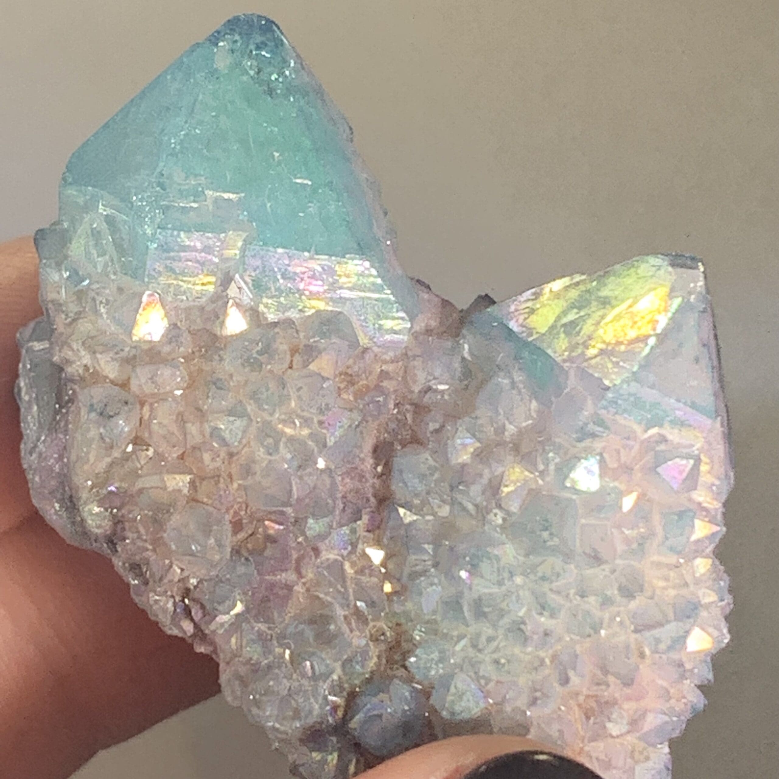 Quartz (Angel Aura) cactus twin pair of generators healing crystal - Image 6