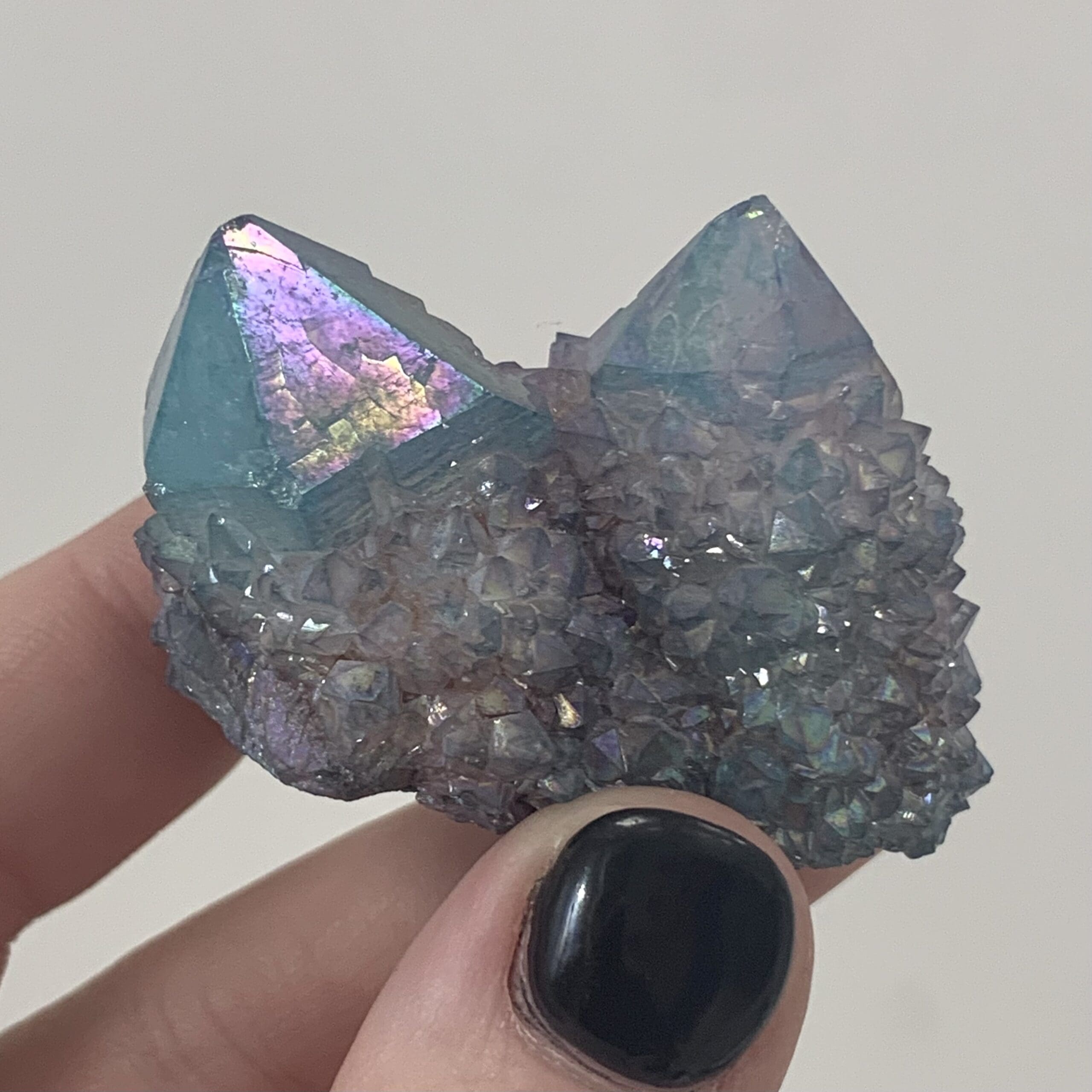 Quartz (Angel Aura) cactus twin pair of generators healing crystal - Image 7