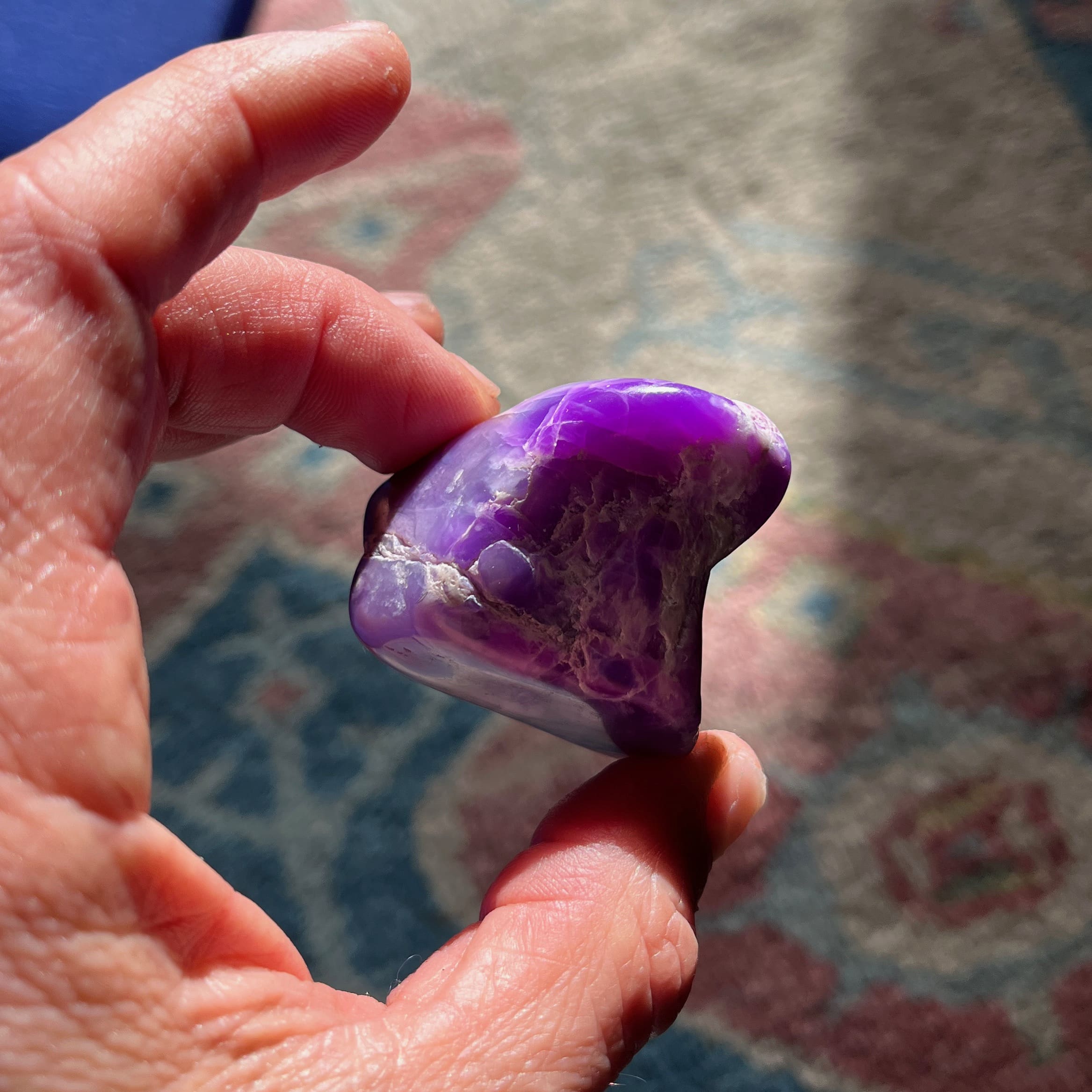 Sugilite pink semi-gel tumble (73.6g or 368 carats) healing crystal