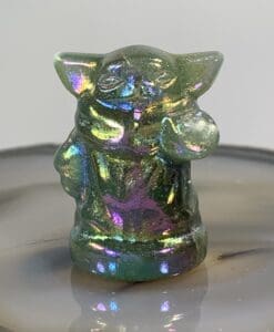 Aventurine (Titanium Aura) baby Yoda Grogu Child, healing crystal