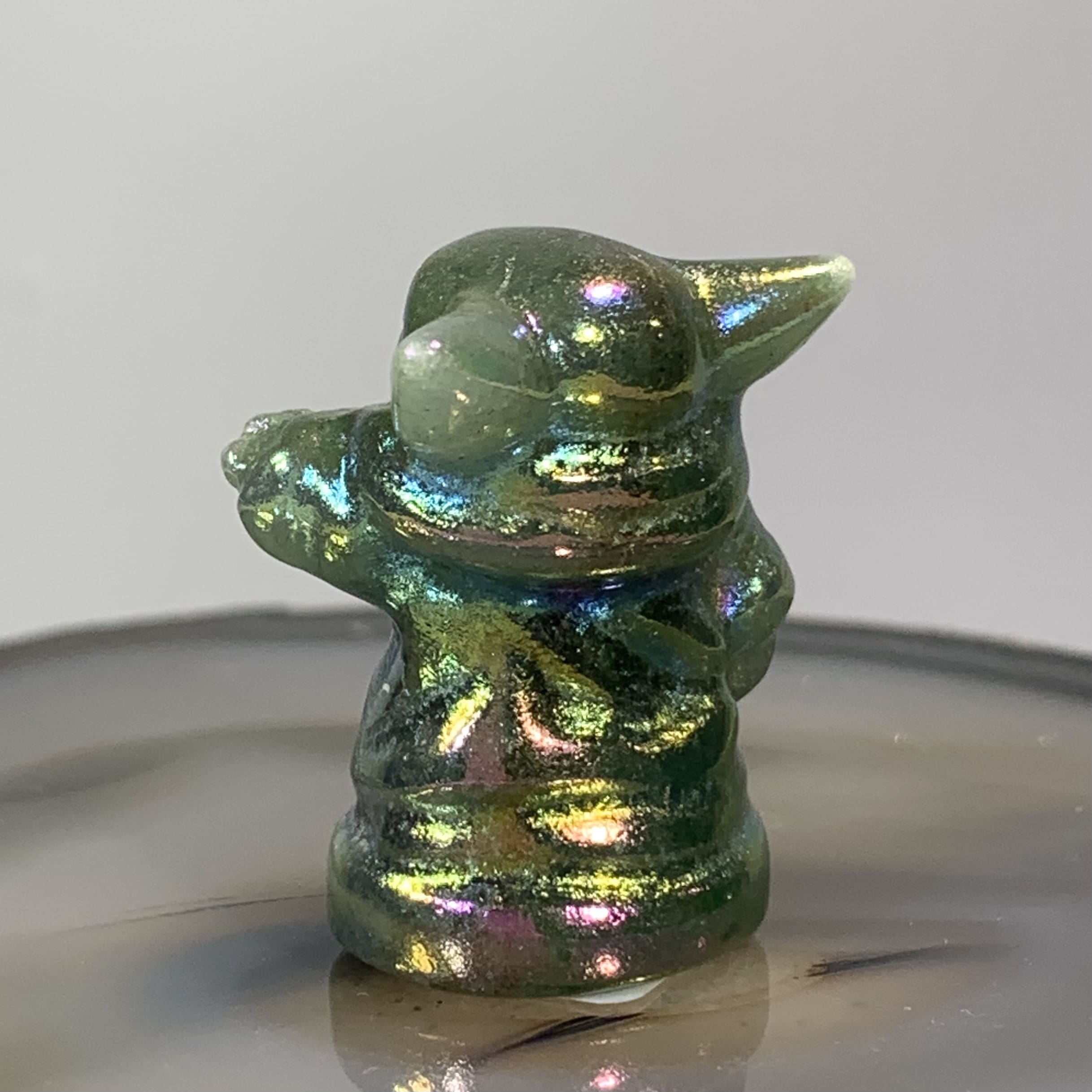 Aventurine (Titanium Aura) baby Yoda Grogu Child, healing crystal - Image 4