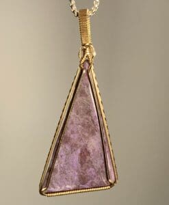 Jade (purple Jadeite, natural) GF wire wrap pendant healing crystal