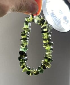 Moldavite bracelet (tumbled) 33 bead stretchy (47.2gr) healing crystal