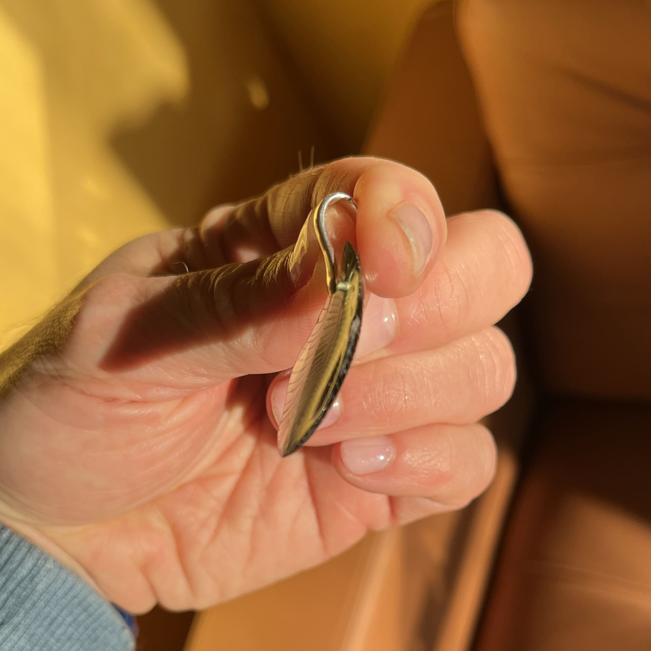 Moldavite (carving) pendant for necklace 'feather' (Chlum) healing crystal - Image 5