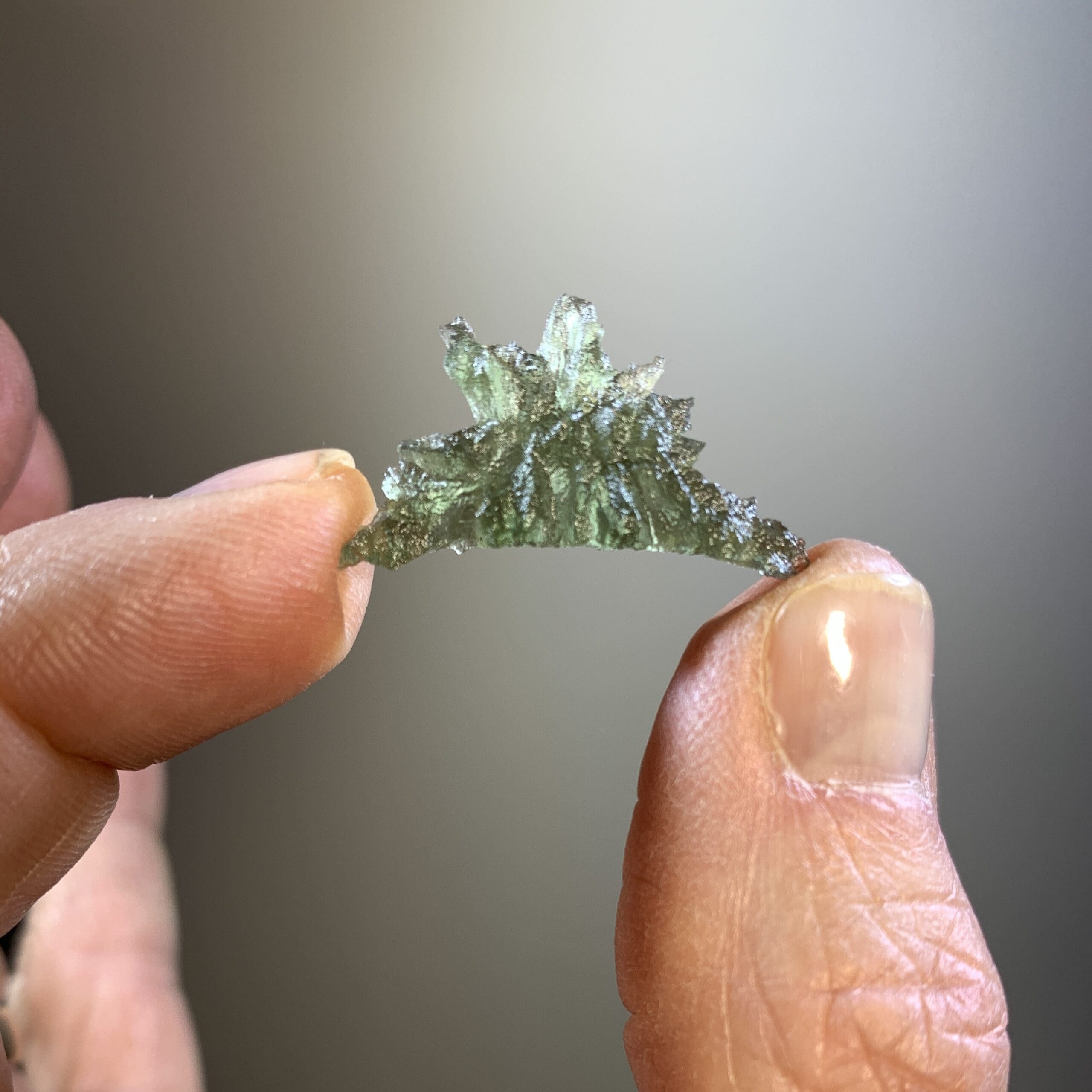 Moldavite (rough) Besednice (1.16g) 'arch sunrise' healing crystal