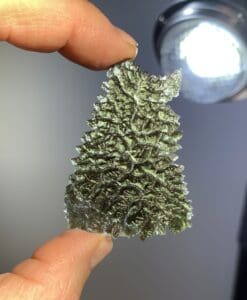 Moldavite (rough) Besednice (12.0g) 'sitting collie' healing crystal