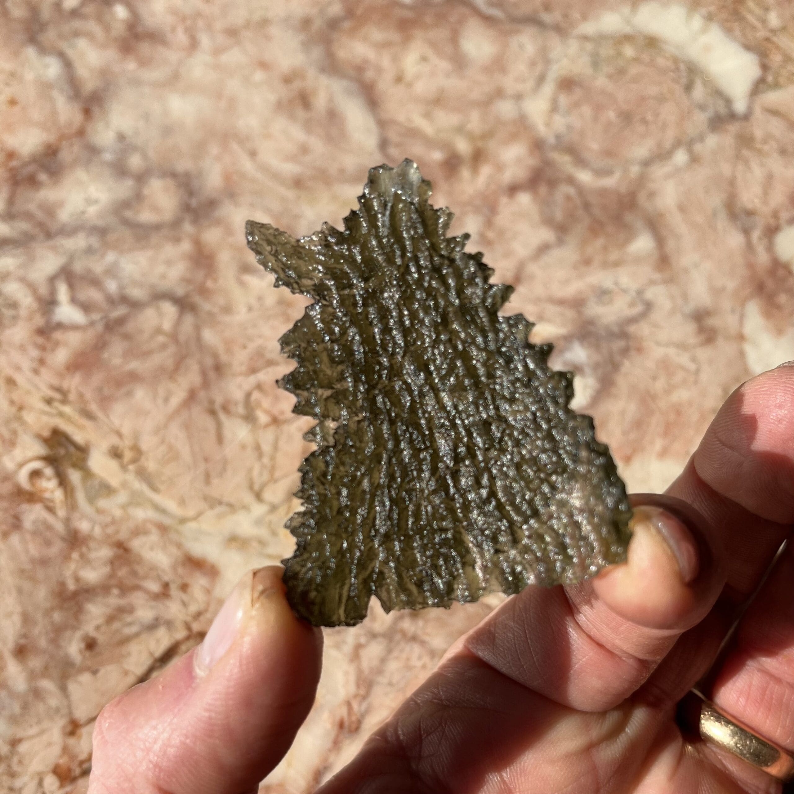 Moldavite (rough) Besednice (12.0g) 'sitting collie' healing crystal - Image 9