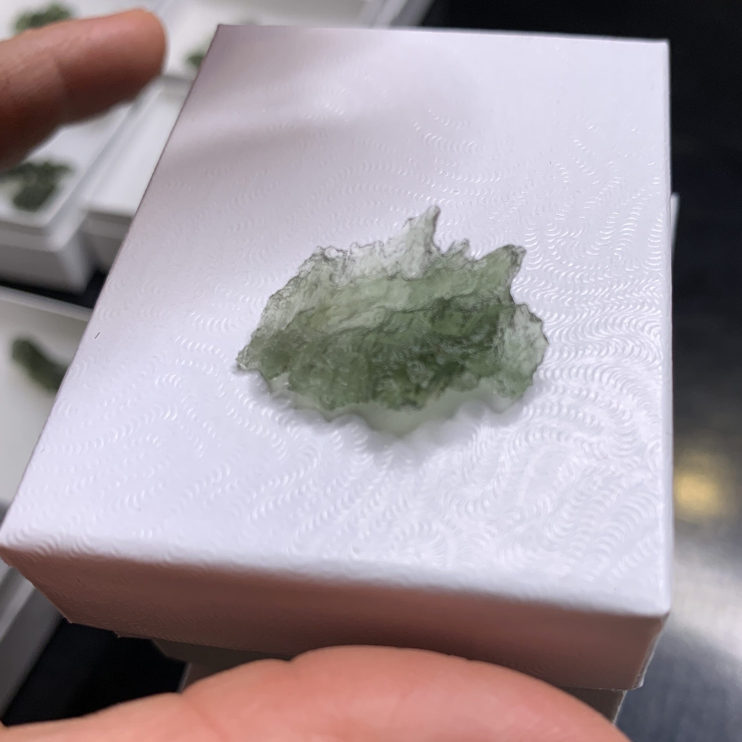 Moldavite (rough) Besednice 'amorpho sail' (1.58gr) healing crystal